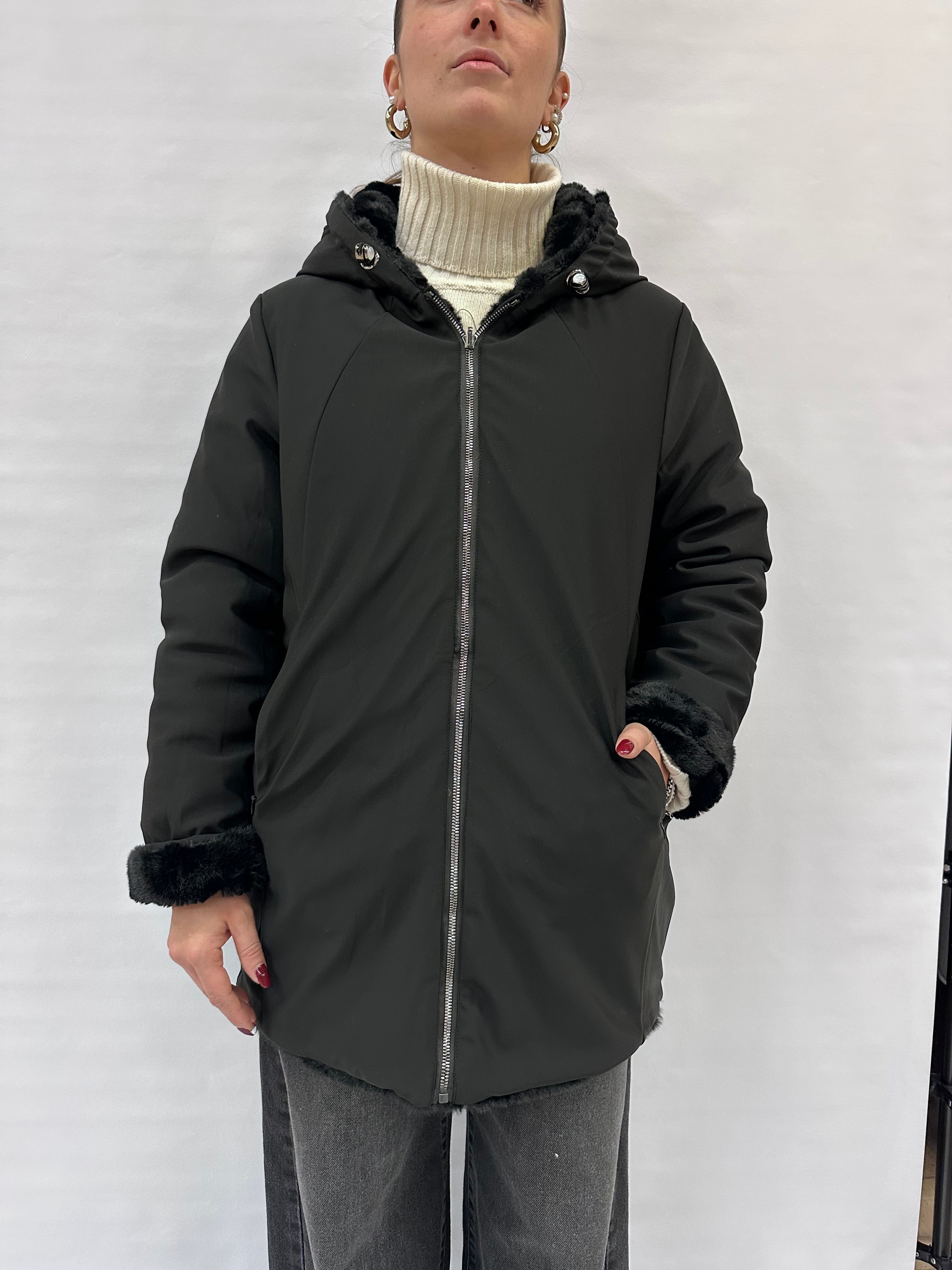 Parka COXI MODA reversibile a pelliccia ecologica - COD: parka