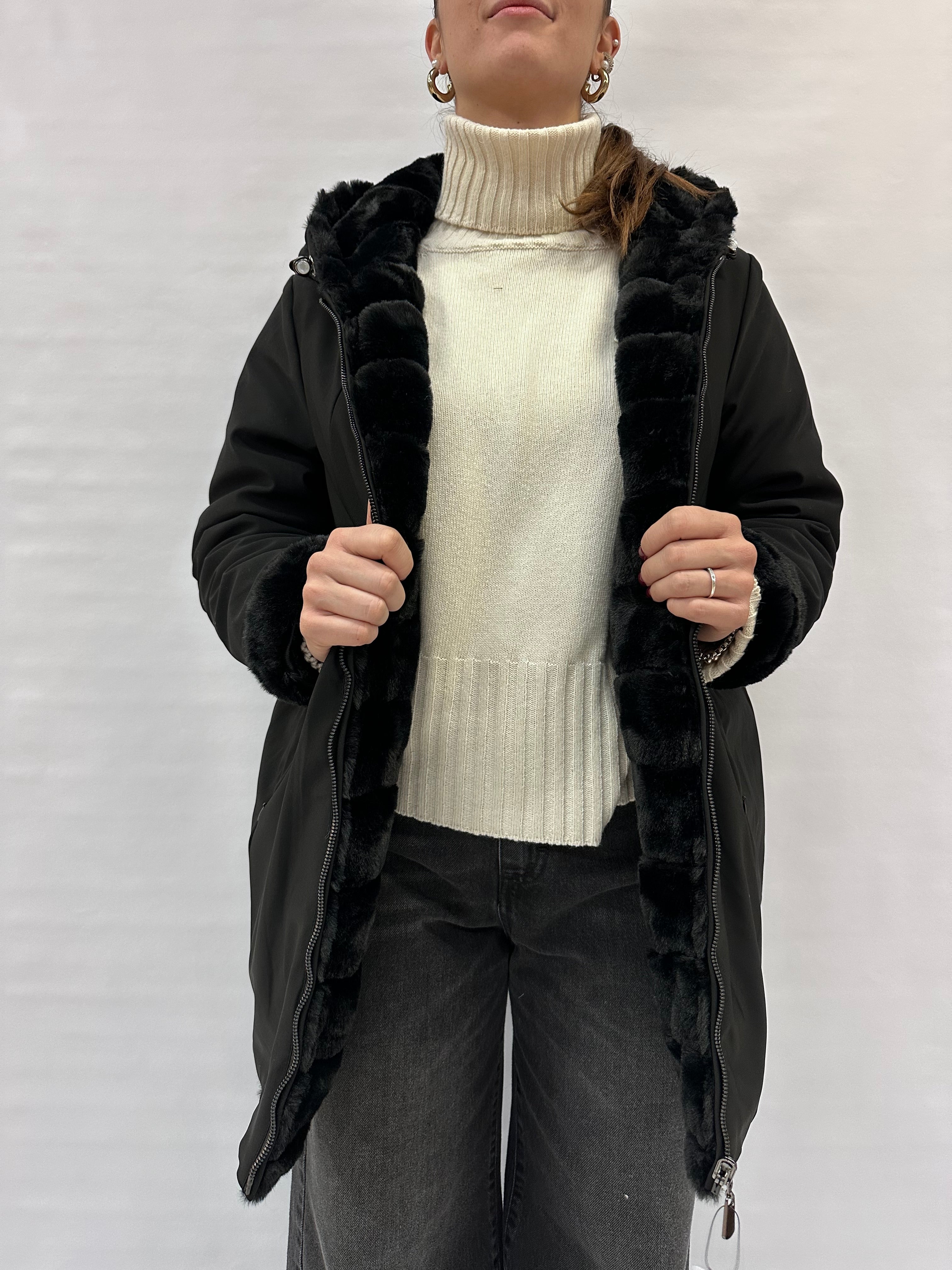 Pelliccia ecologica COXI MODA reversibile a Parka - COD: pellicciapar