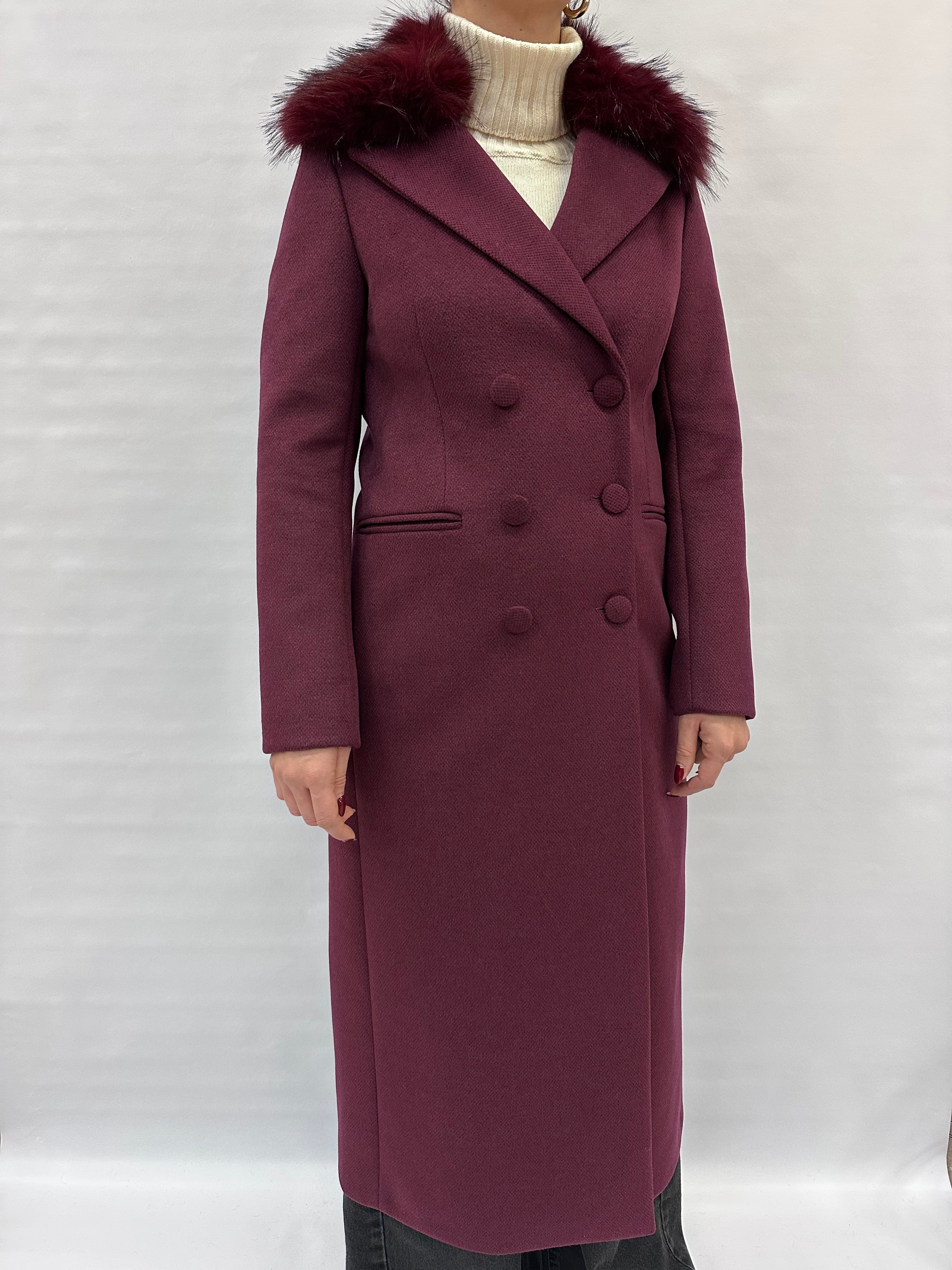 Cappotto RINASCIMENTO lungo con pelo ecologico removibile - COD: CFC0125845003