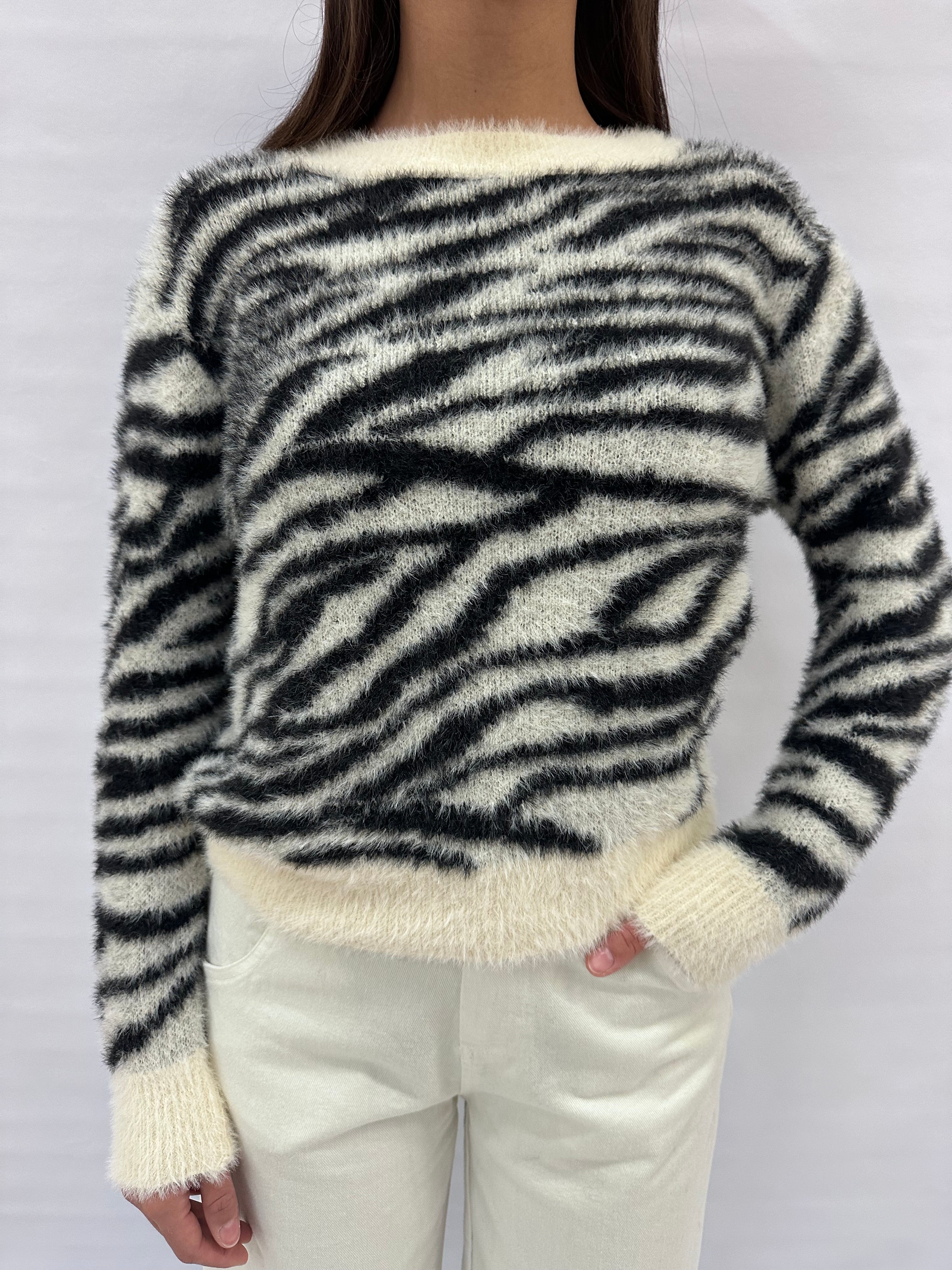 Maglione BLUEJOINT effetto peluche zebrata , COD: M92104