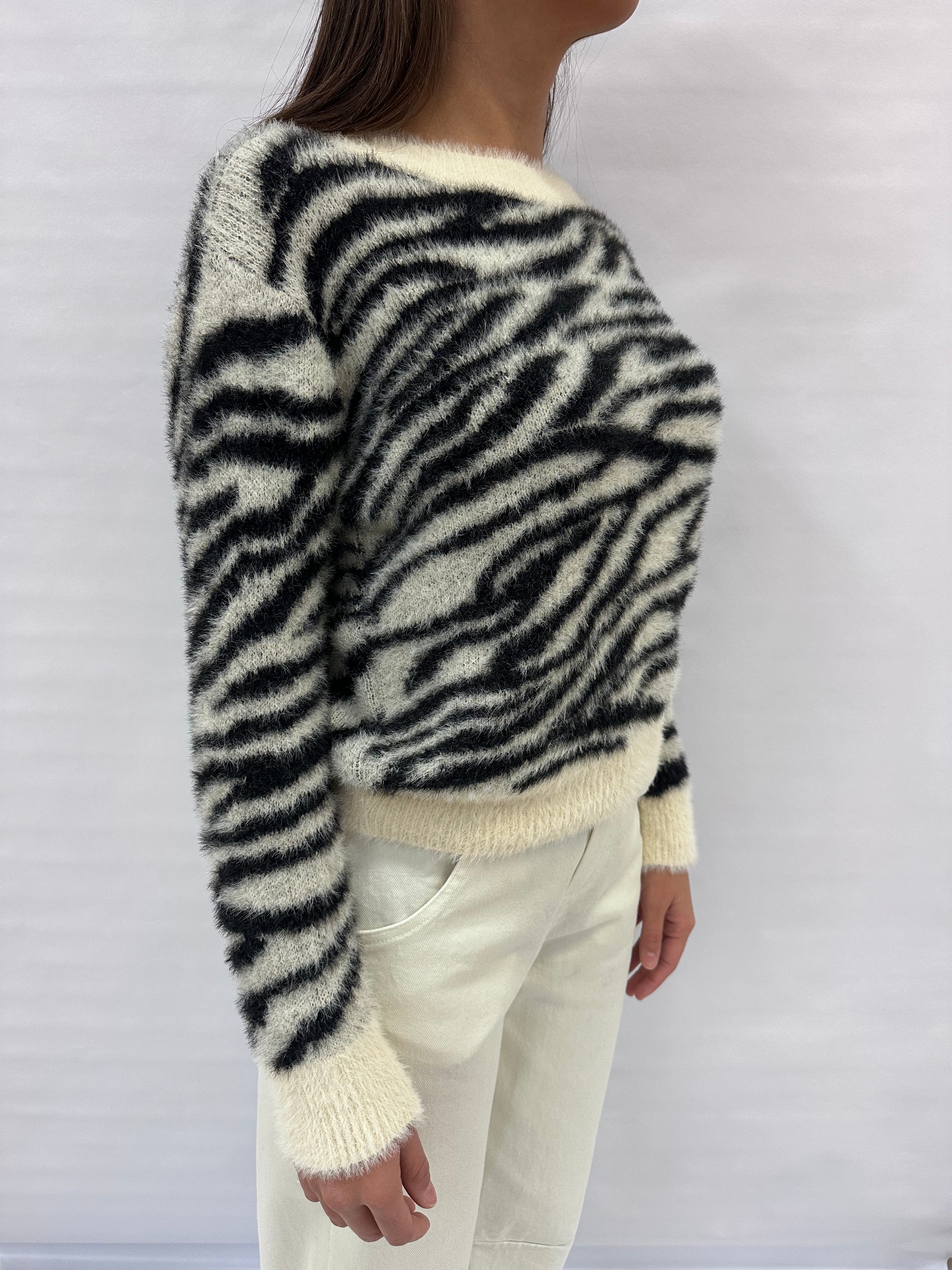 Maglione BLUEJOINT effetto peluche zebrata , COD: M92104