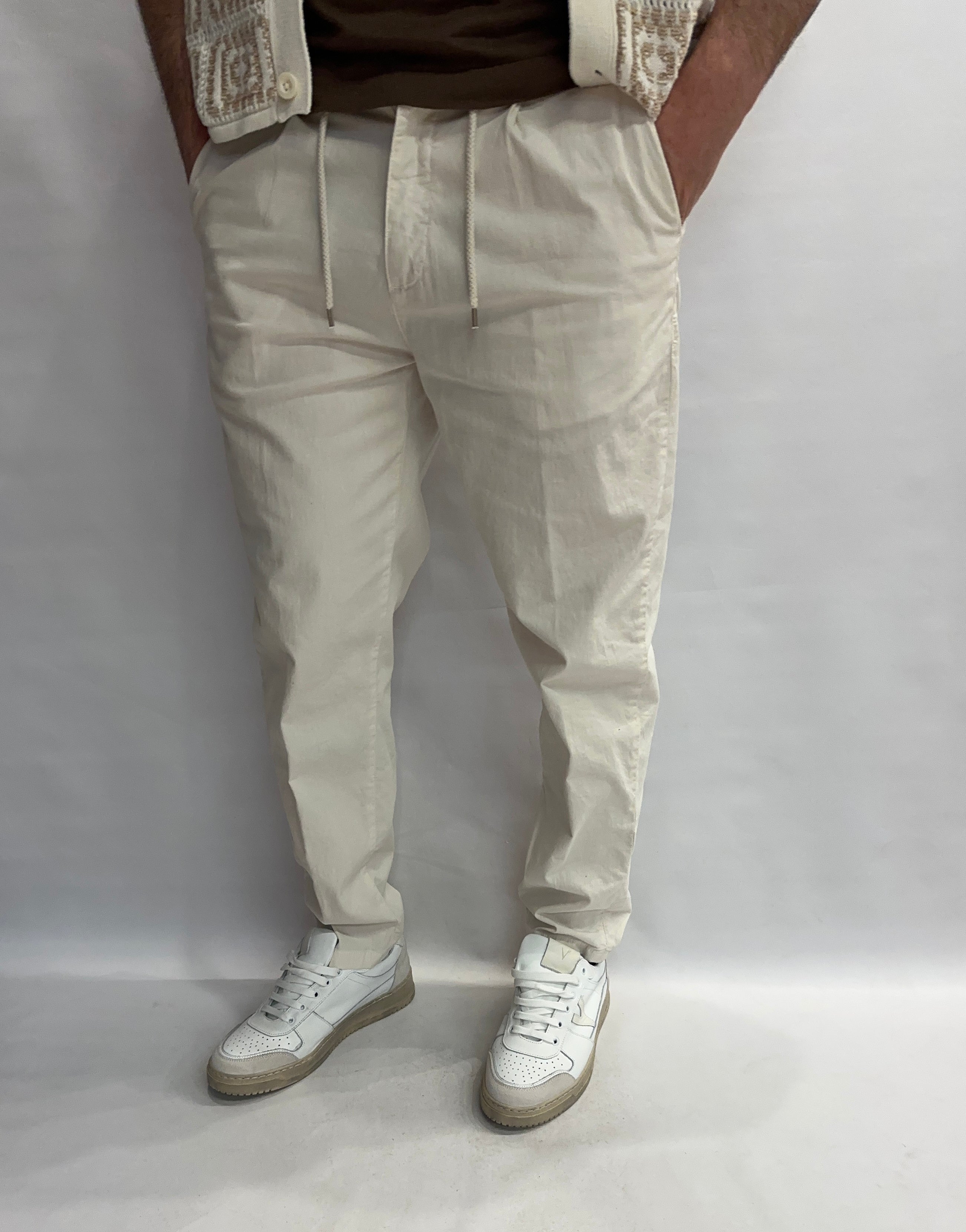 Pantalone BERNA in lino con coulisse in vita - COD: 25110724