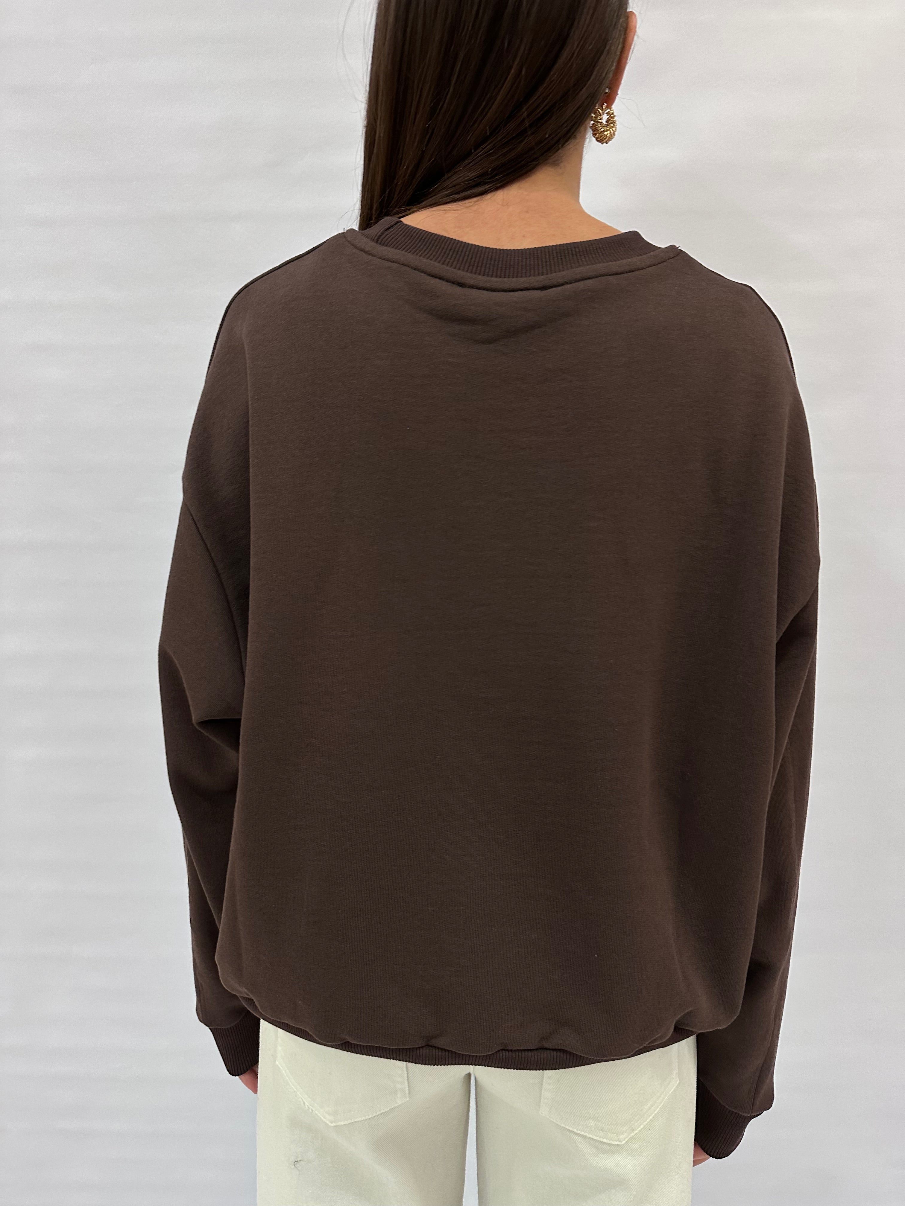 Felpa BLUEJOINT garzata con scritta "posso tornare in ferie?" , COD: 26232