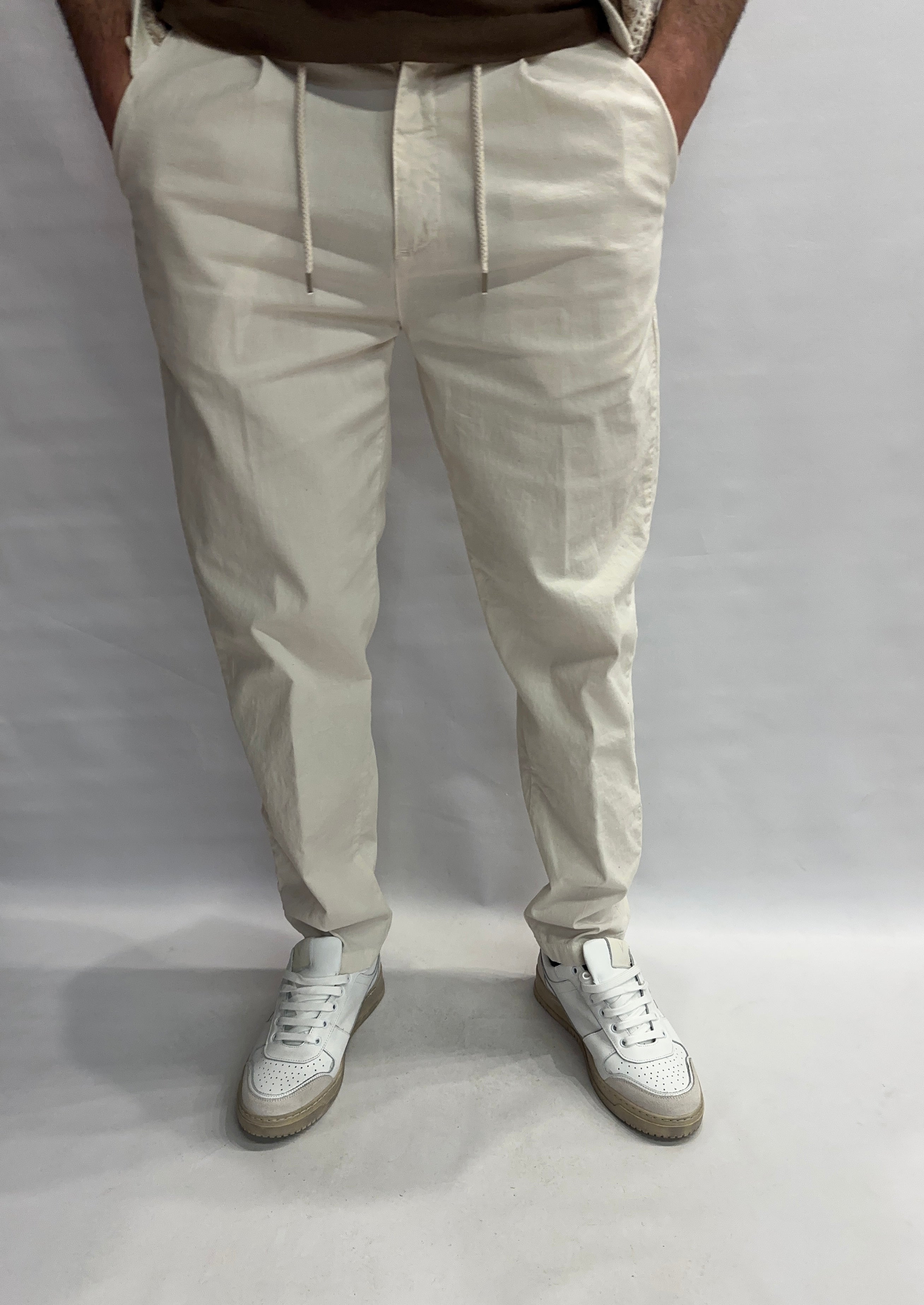 Pantalone BERNA in lino con coulisse in vita - COD: 25110724