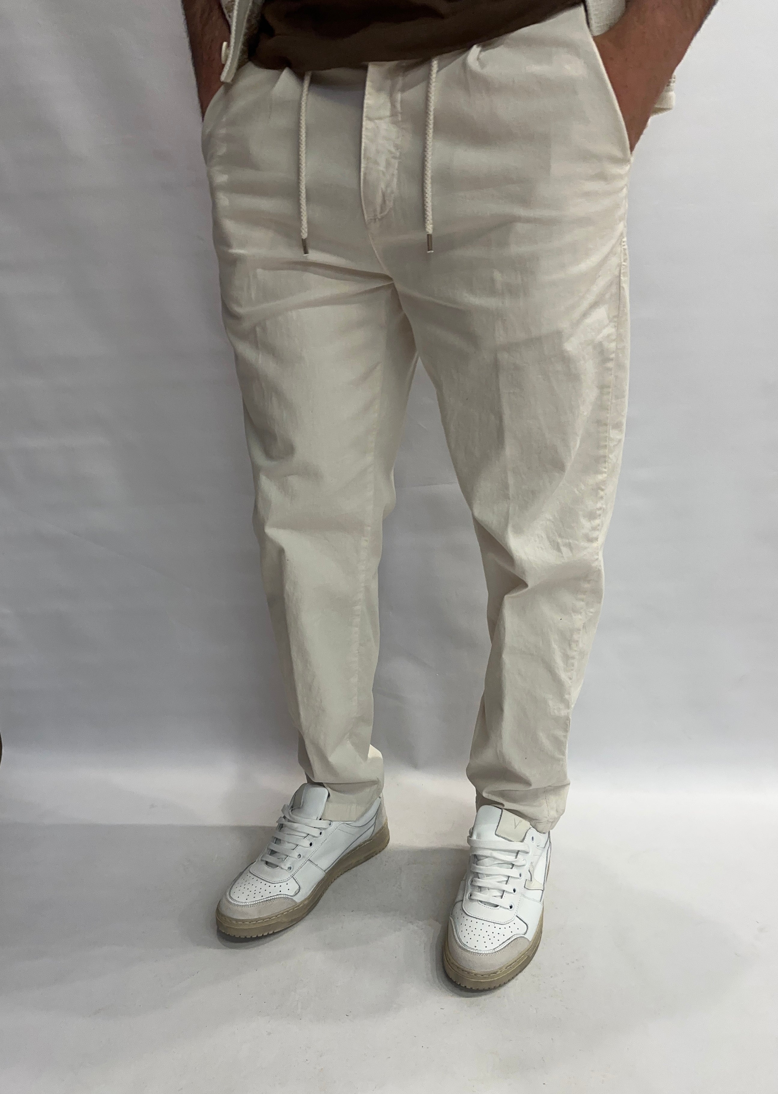 Pantalone BERNA in lino con coulisse in vita - COD: 25110724