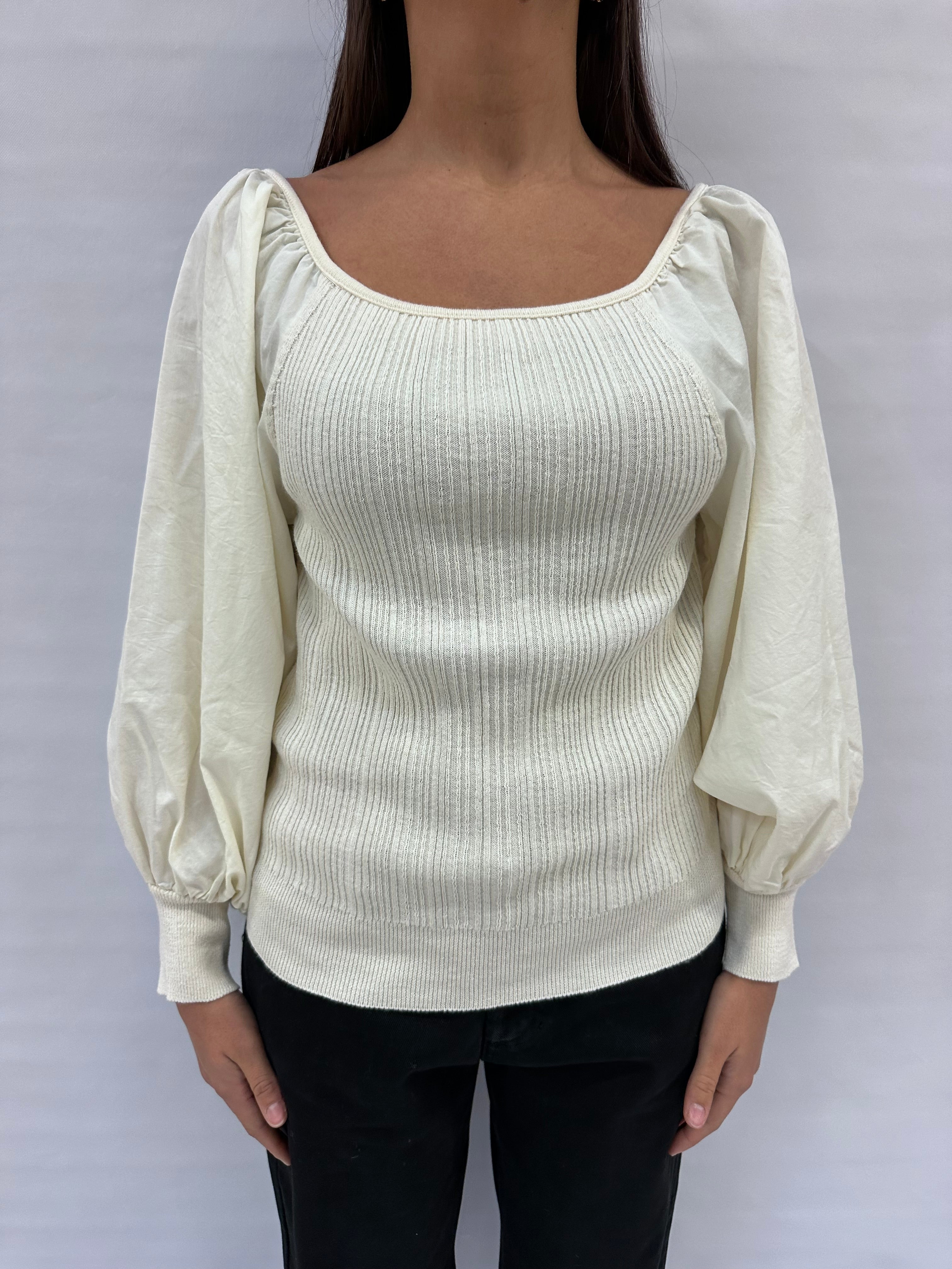 Maglia RINASCIMENTO in cotone "Off shoulder" con spalla regolabile , COD: CFM0011843003