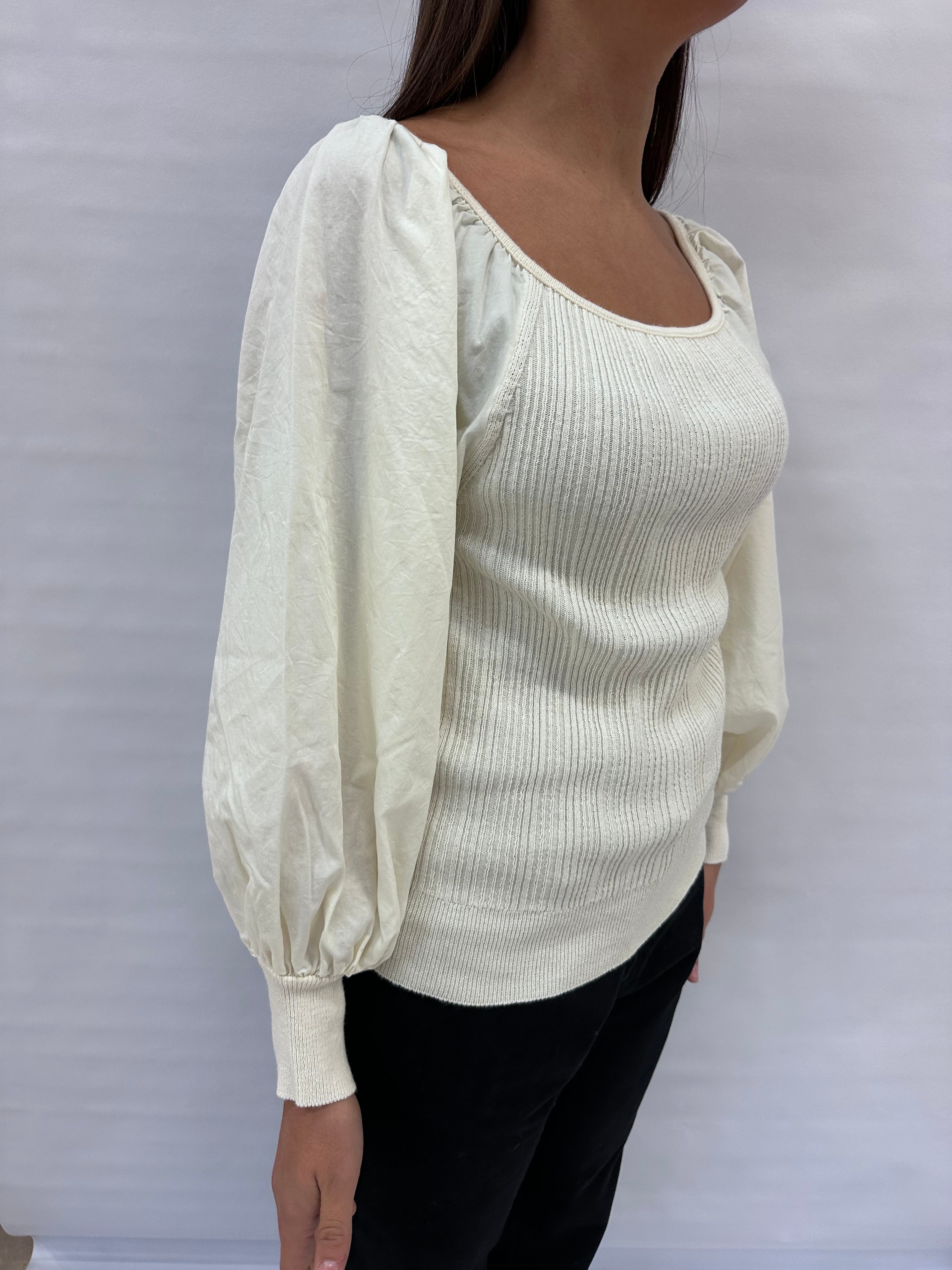 Maglia RINASCIMENTO in cotone "Off shoulder" con spalla regolabile , COD: CFM0011843003