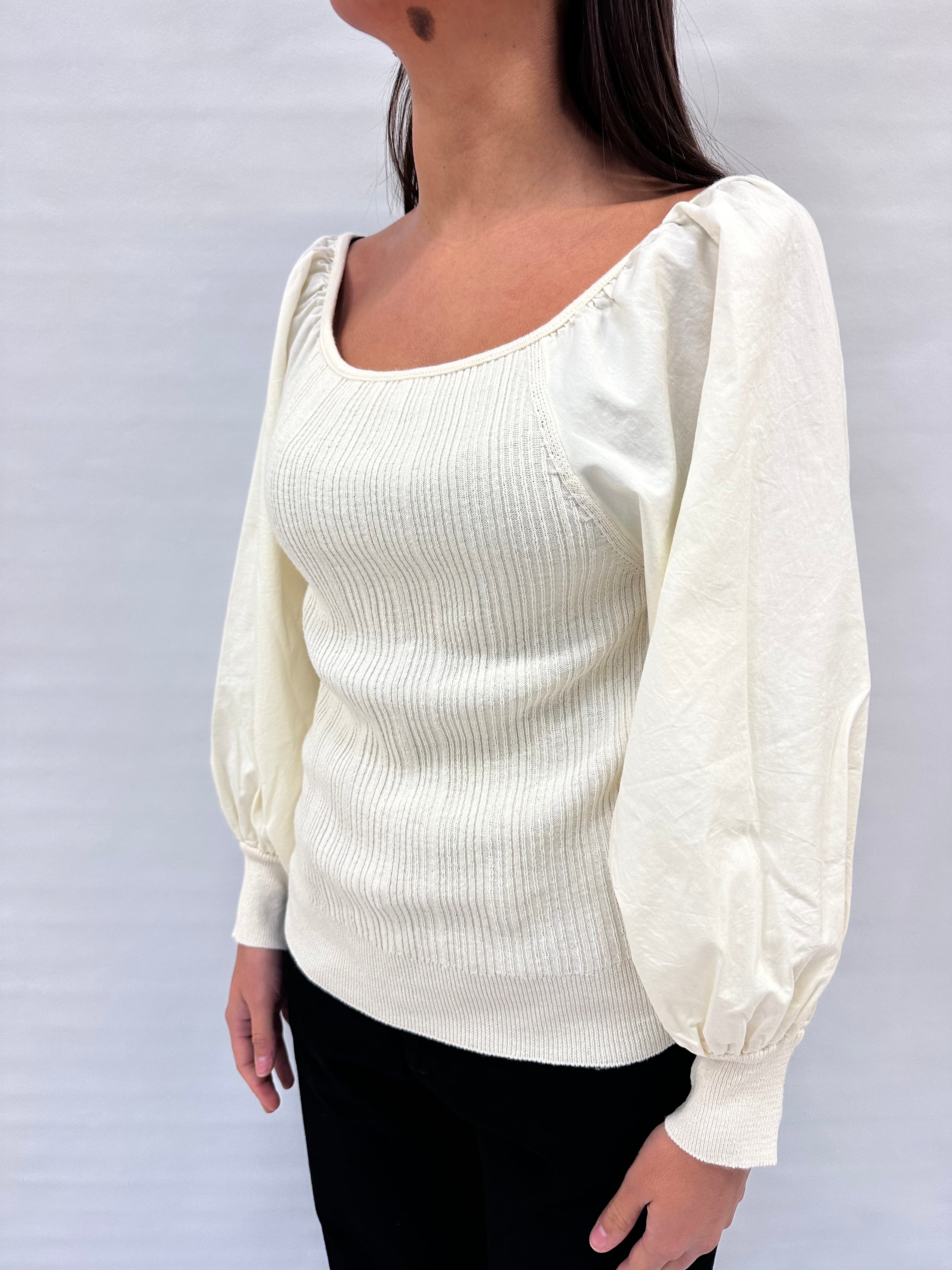 Maglia RINASCIMENTO in cotone "Off shoulder" con spalla regolabile , COD: CFM0011843003