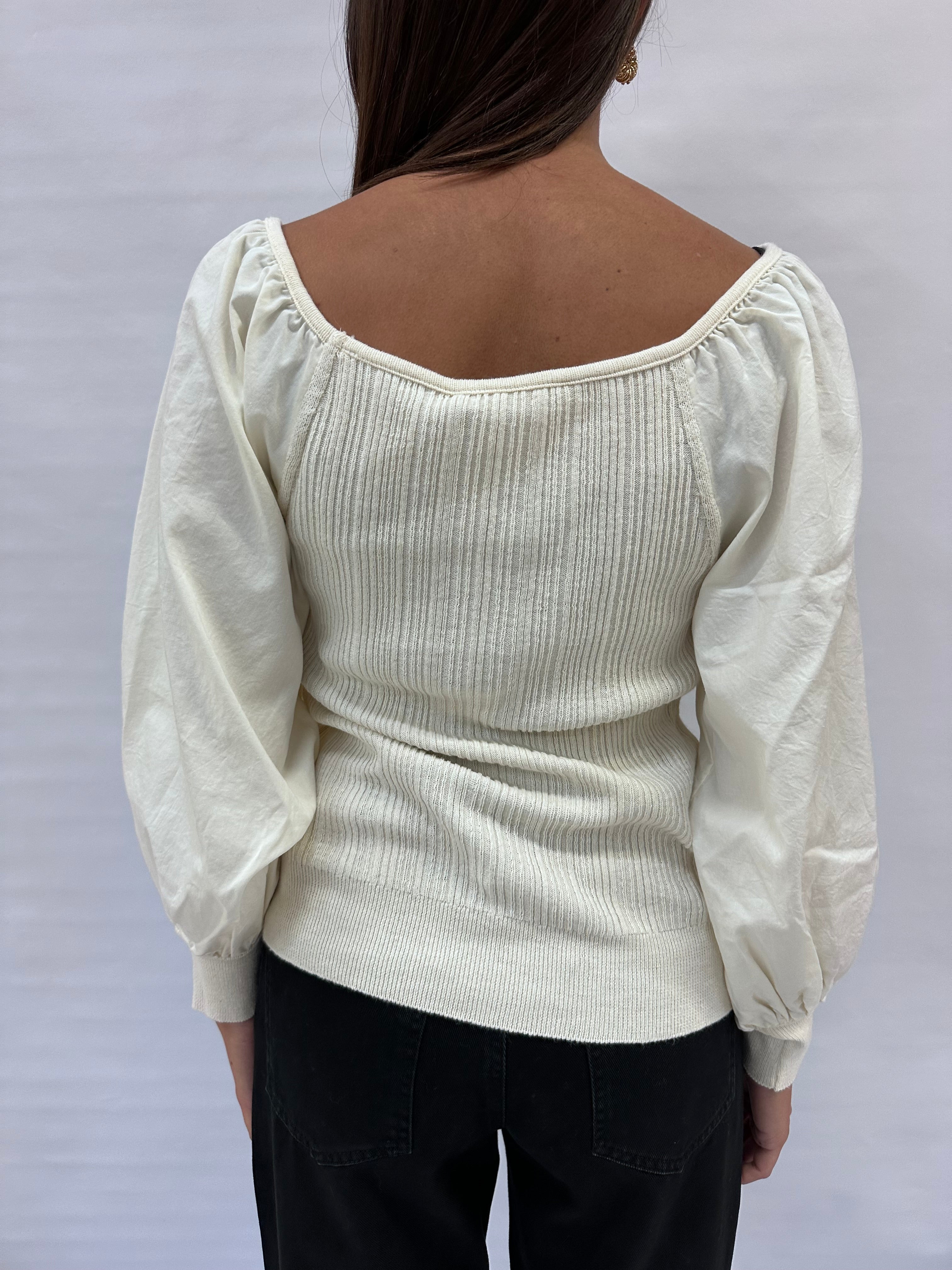 Maglia RINASCIMENTO in cotone "Off shoulder" con spalla regolabile , COD: CFM0011843003