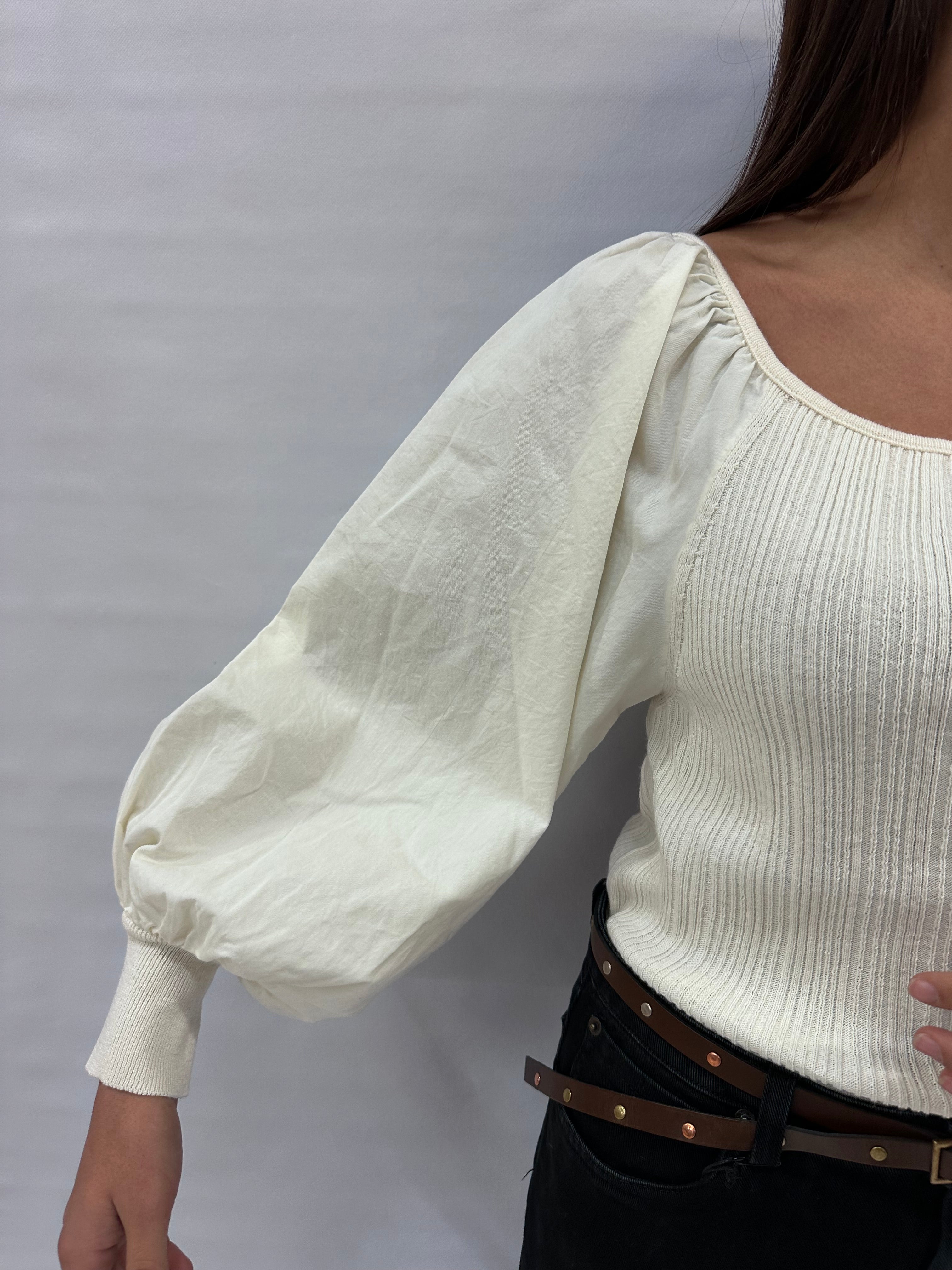 Maglia RINASCIMENTO in cotone "Off shoulder" con spalla regolabile , COD: CFM0011843003