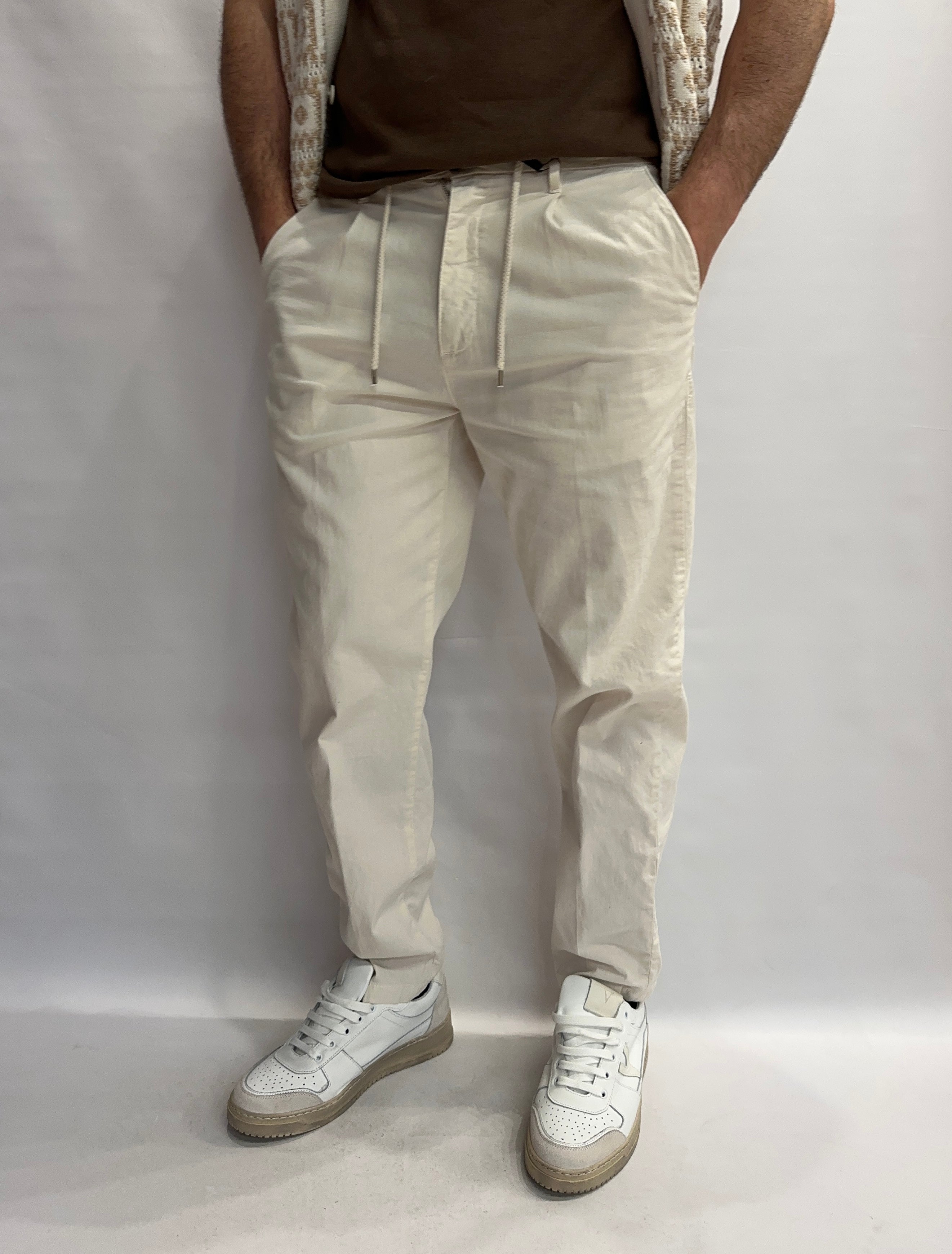 Pantalone BERNA in lino con coulisse in vita - COD: 25110724