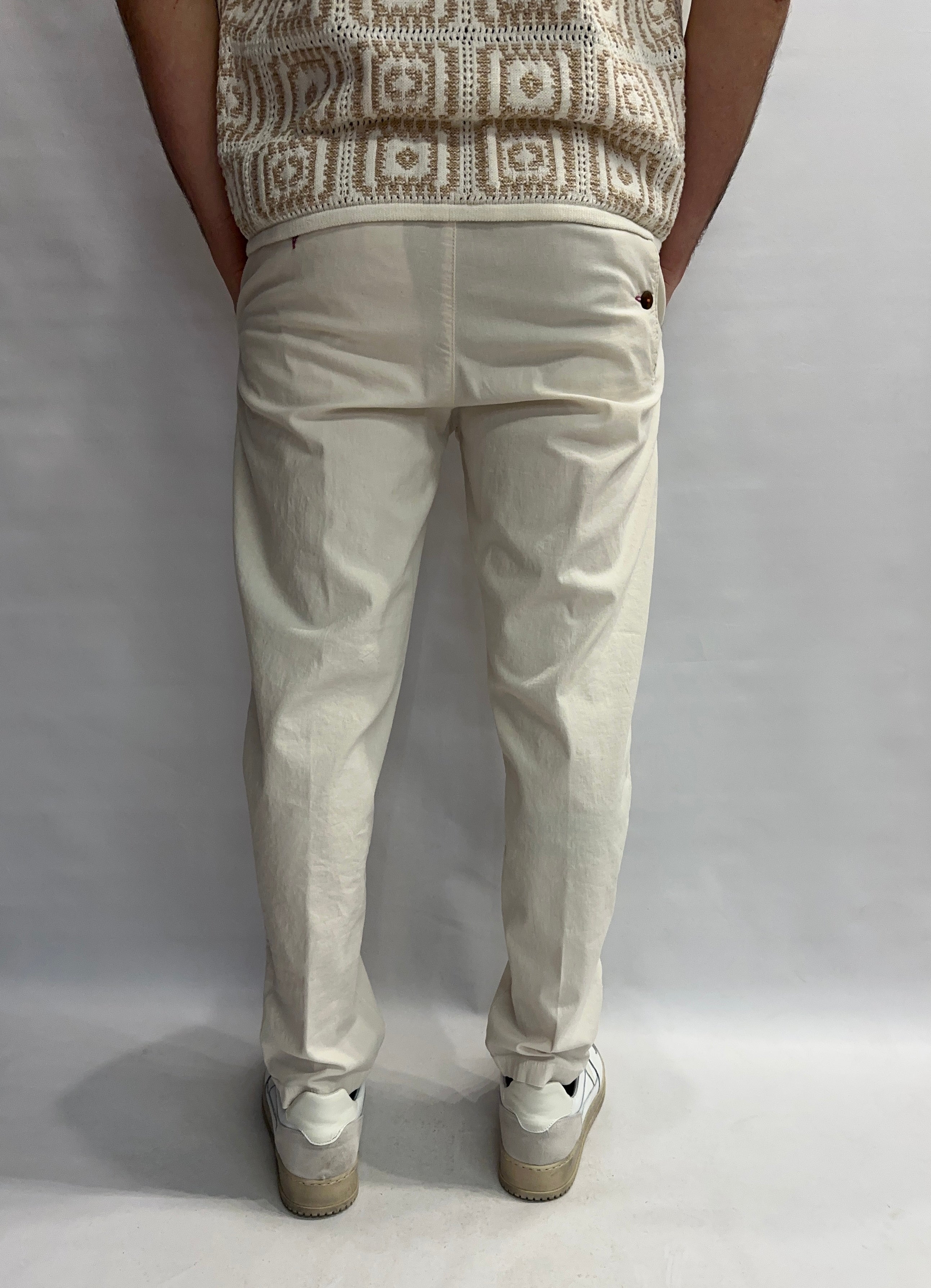 Pantalone BERNA in lino con coulisse in vita - COD: 25110724