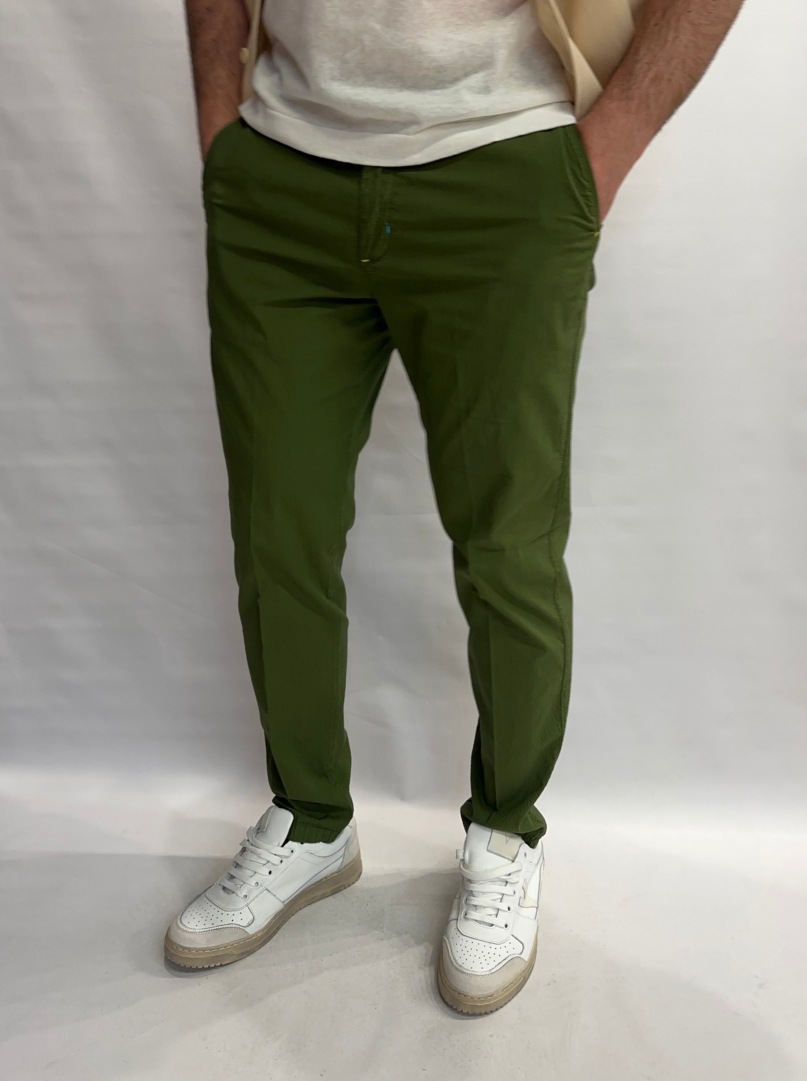Pantalone BERNA modello chino in tessuto operato - COD: 261391318
