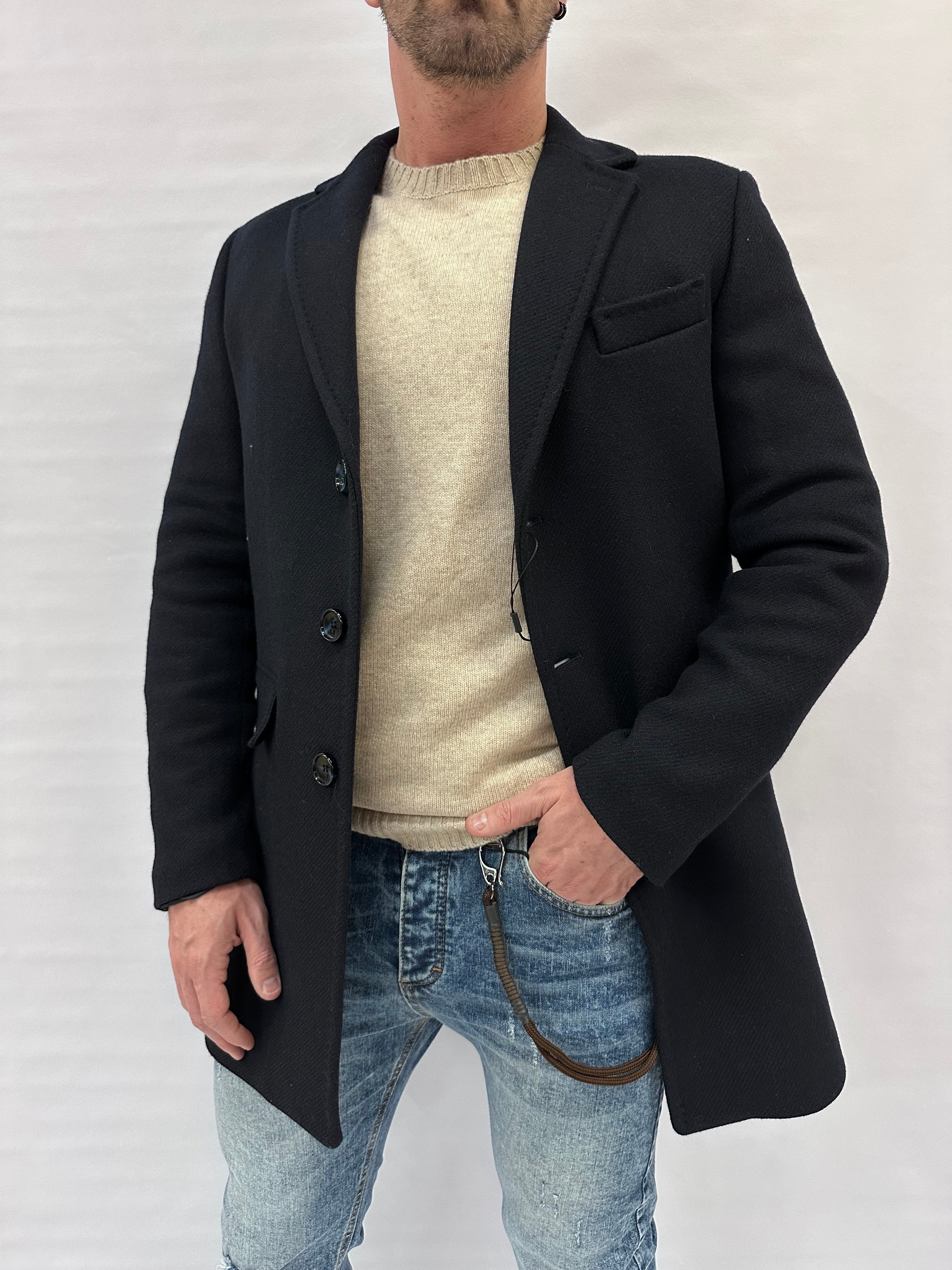 Cappotto XAGON MAN monopetto in lana - Cod: PC62CO