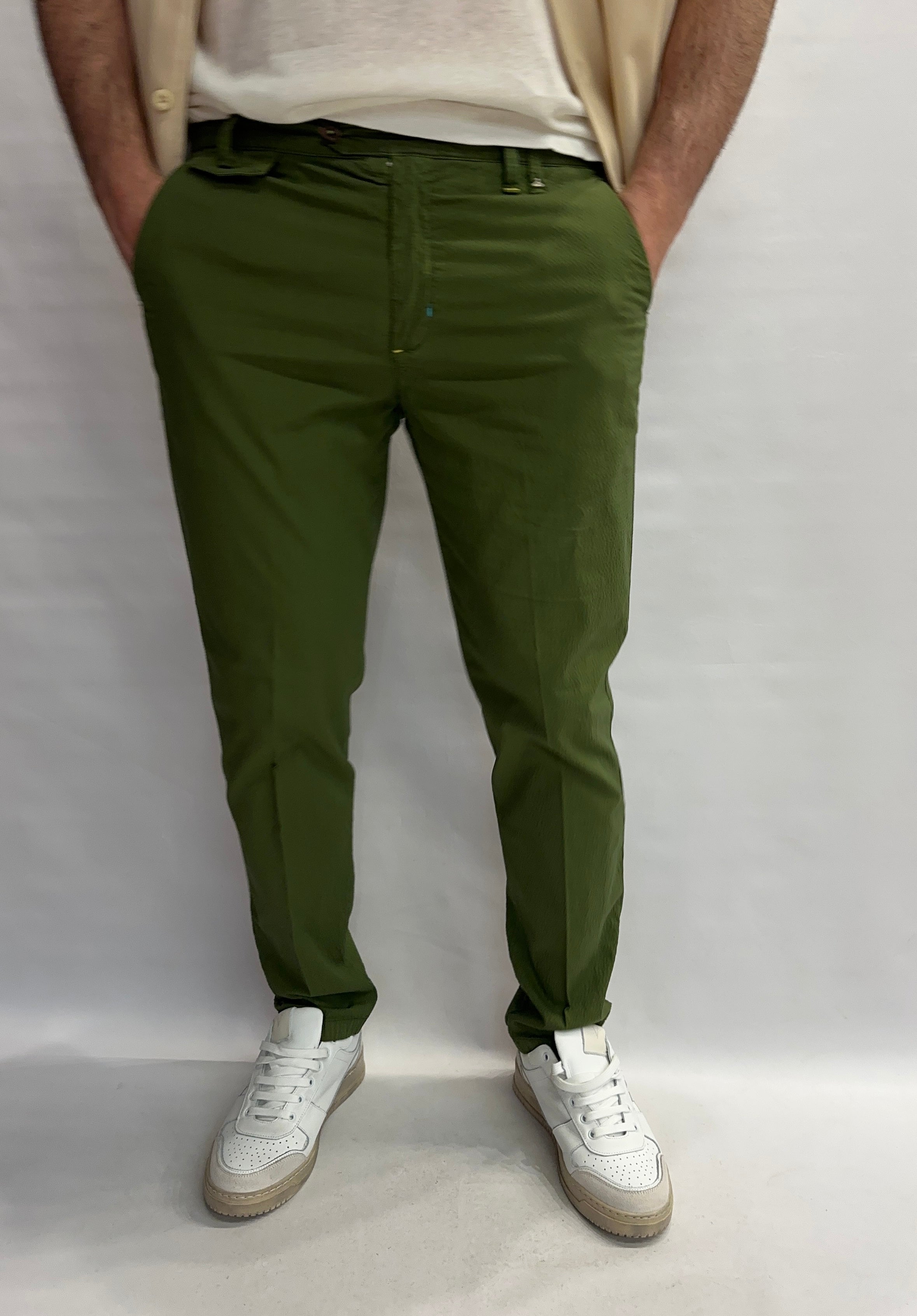 Pantalone BERNA modello chino in tessuto operato - COD: 261391318