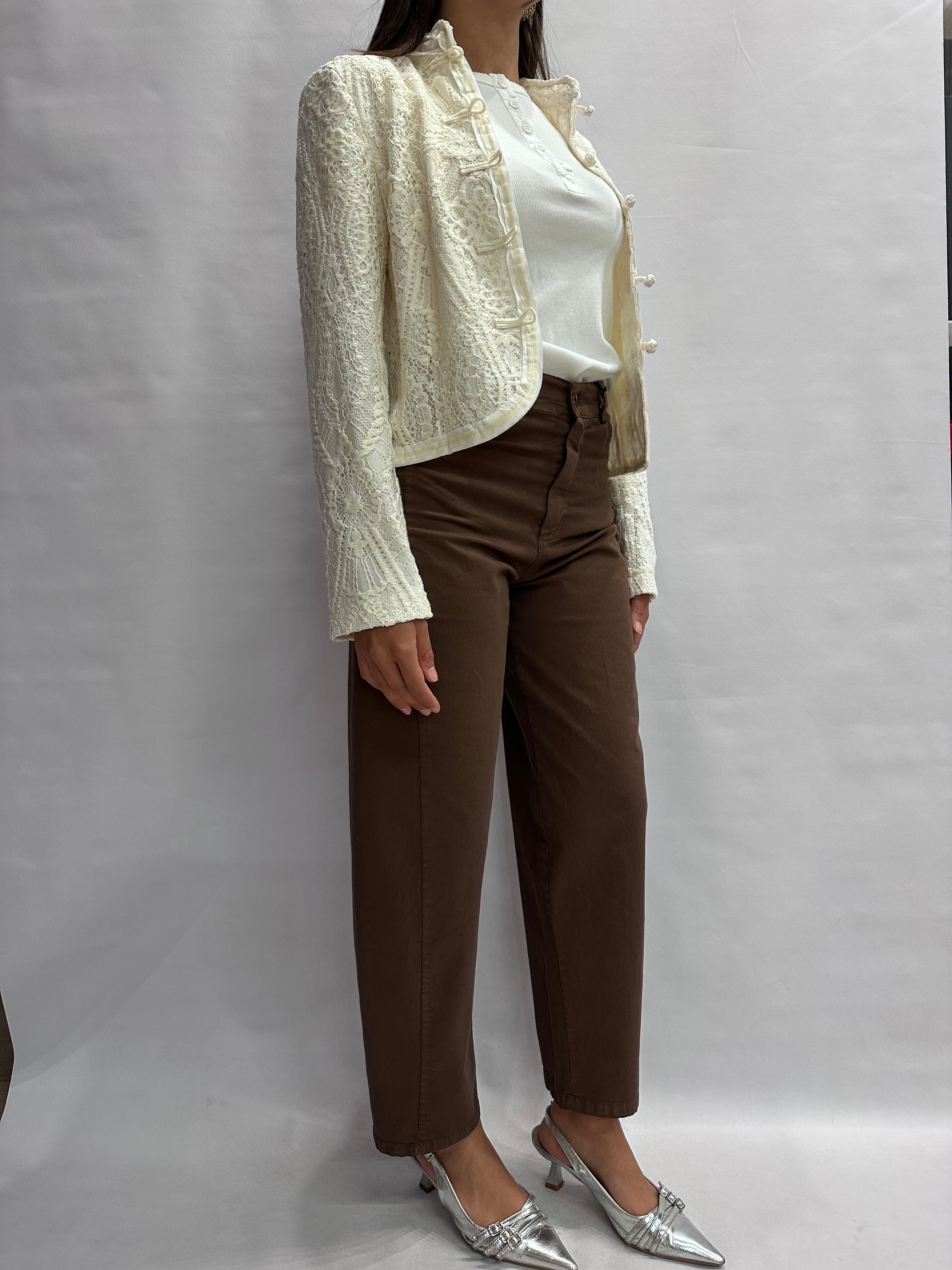 Pantalone TENSIONE IN linea ampia, leggermente arrotondata, fondo largo - COD: PA5533