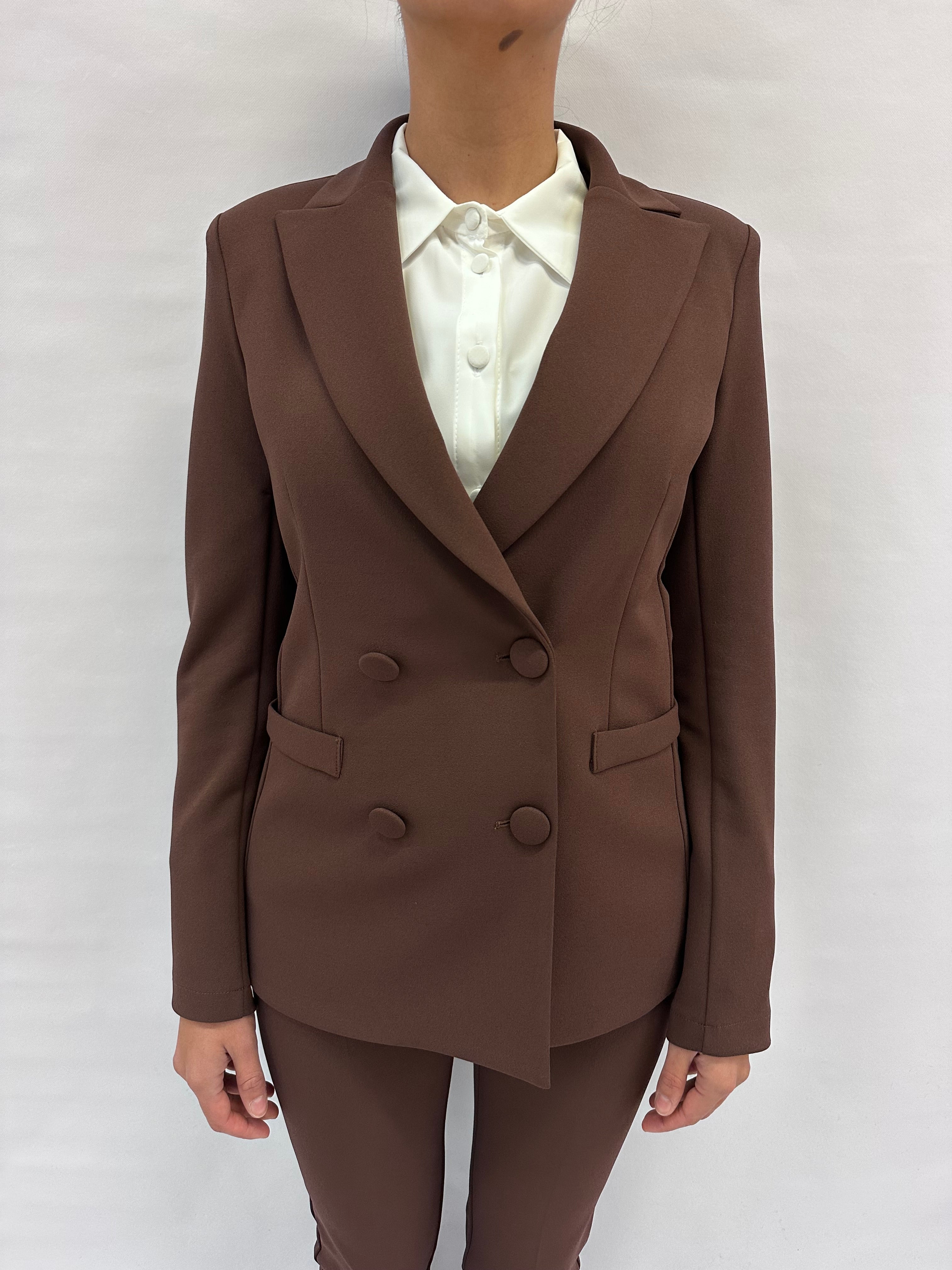 Giacca RINASCIMENTO in crêpe doppiopetto disponibile con due pantaloni coordinato - COD: CFC0125418003