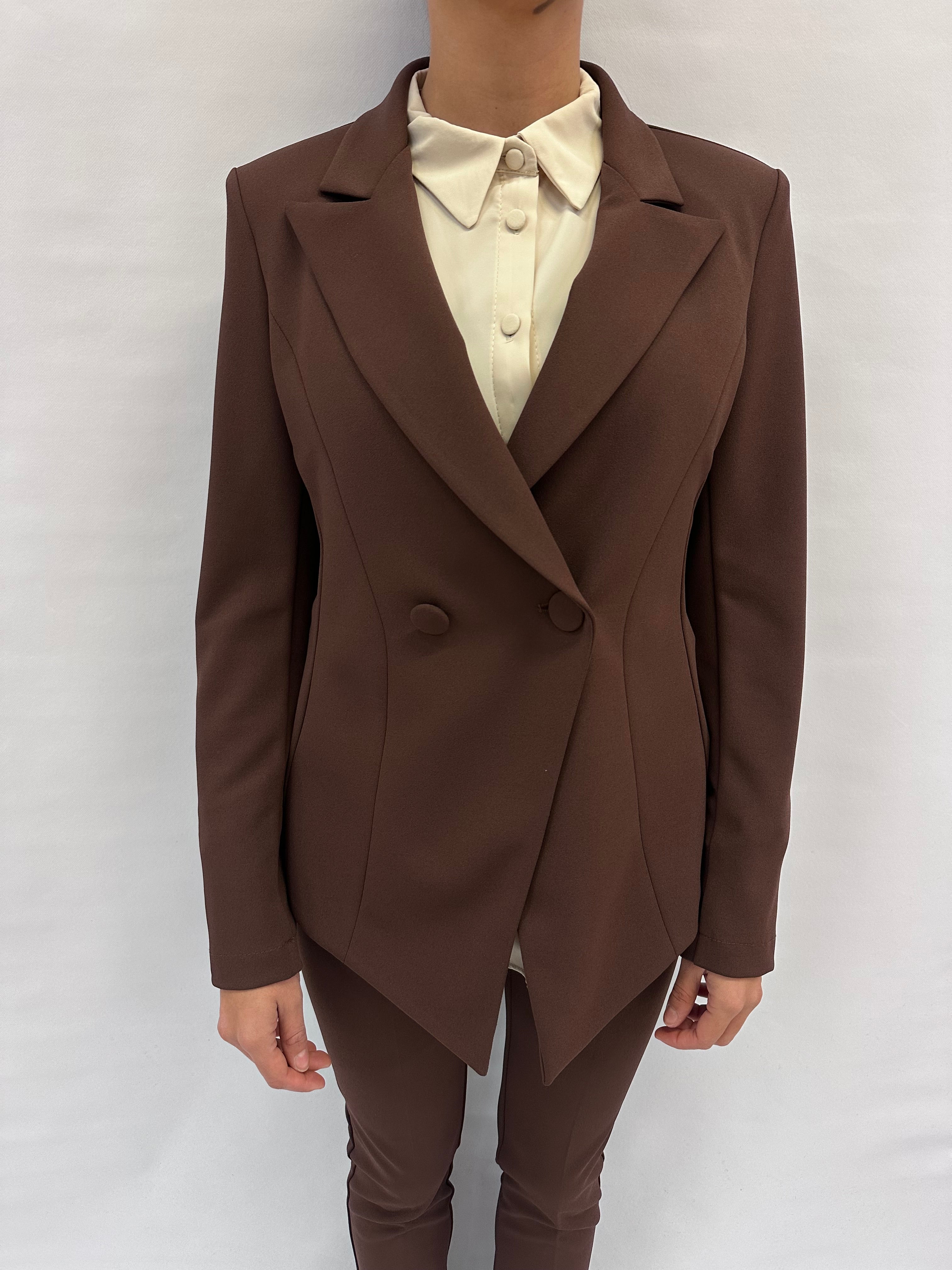 Giacca RINASCIMENTO in crêpe doppiopetto disponibile con due pantaloni coordinato - COD: CFC0126803003