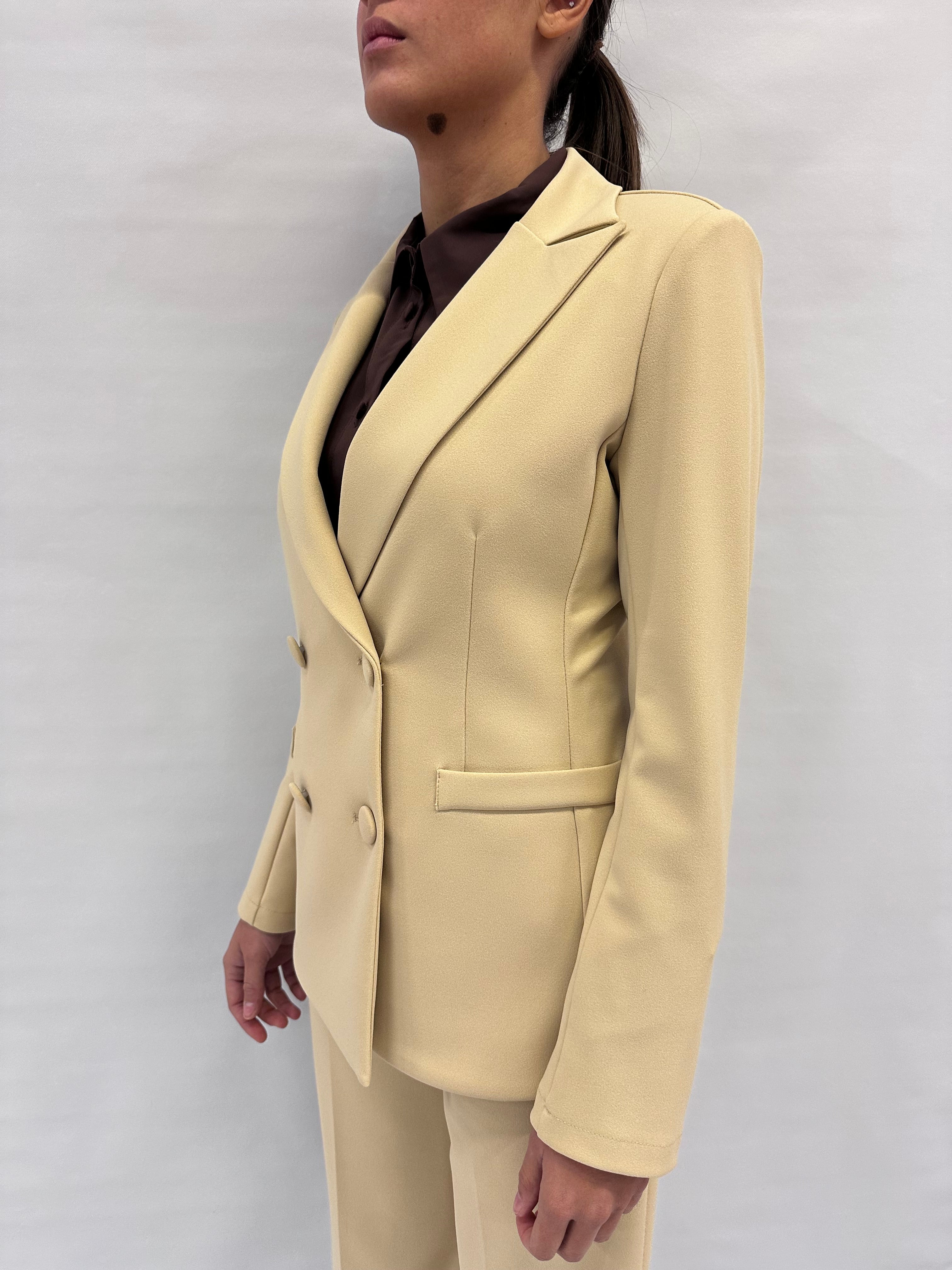 Giacca RINASCIMENTO in crêpe doppiopetto disponibile con pantalone coordinato - COD: CFC0125418003