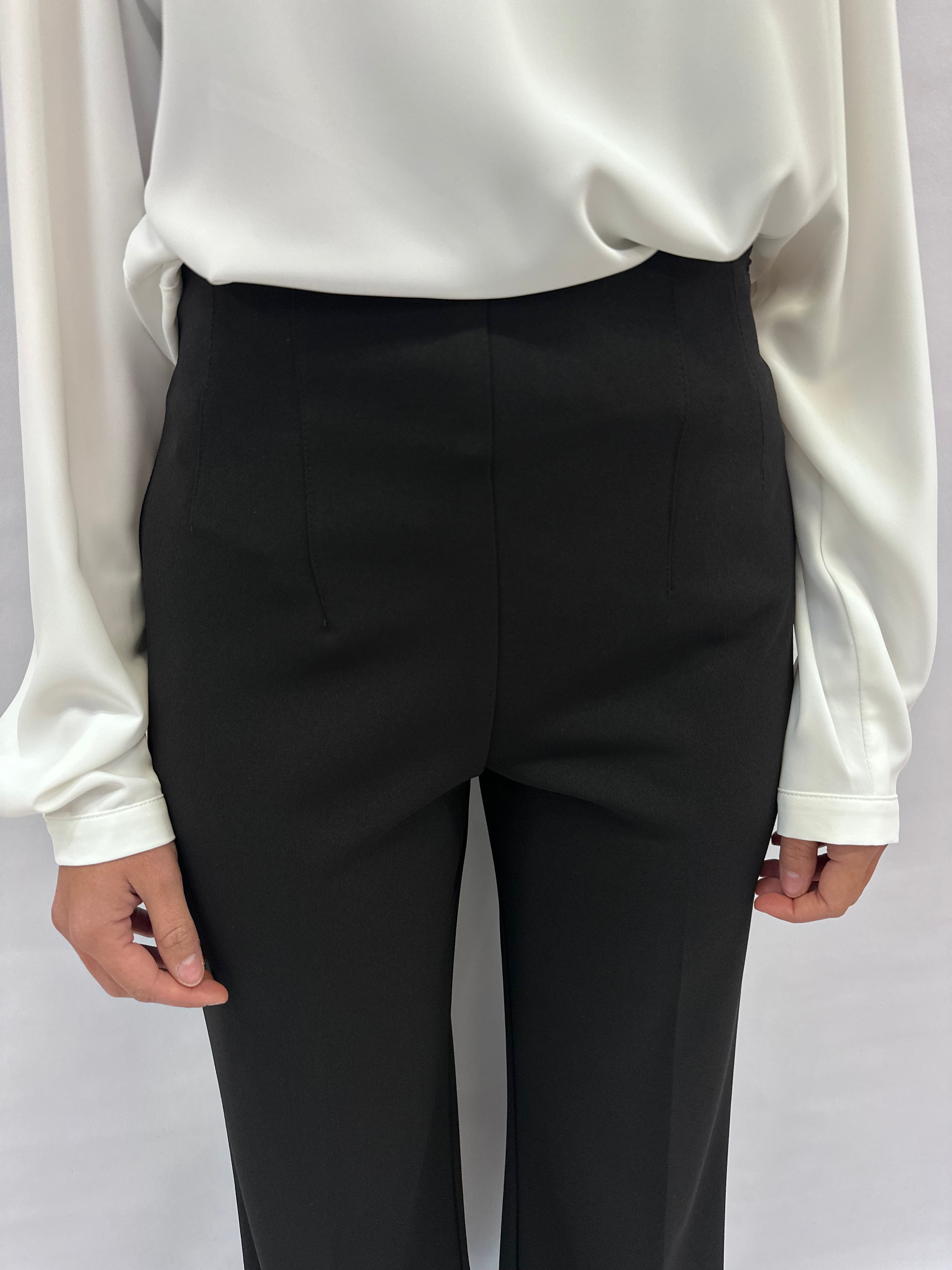 Pantalone RINASCIMENTO in tessuto fluido a palazzo a vita alta COD: CFC0125437003