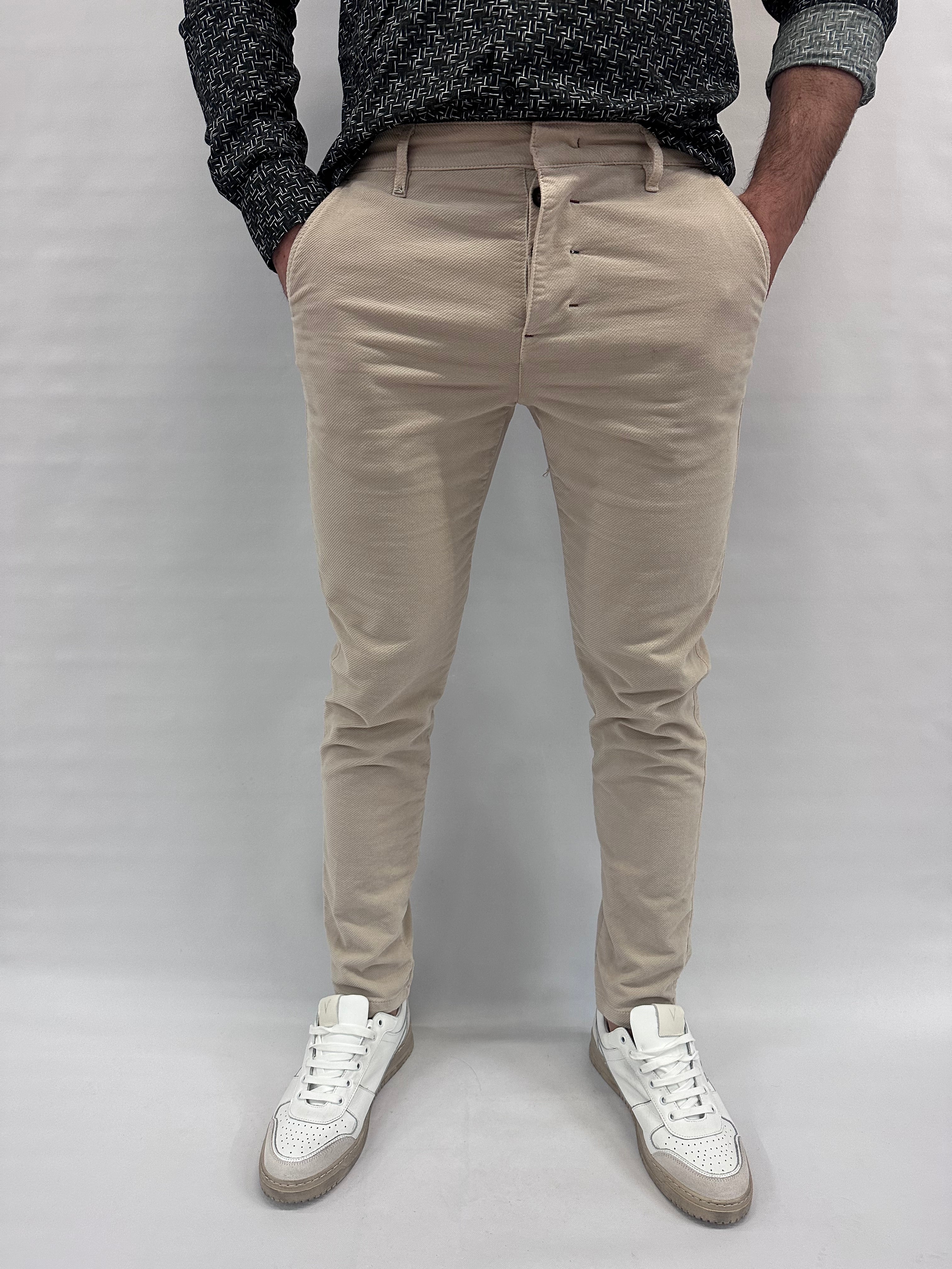 Pantalone BERNA modello chino in velluto armaturato - COD: 246101125