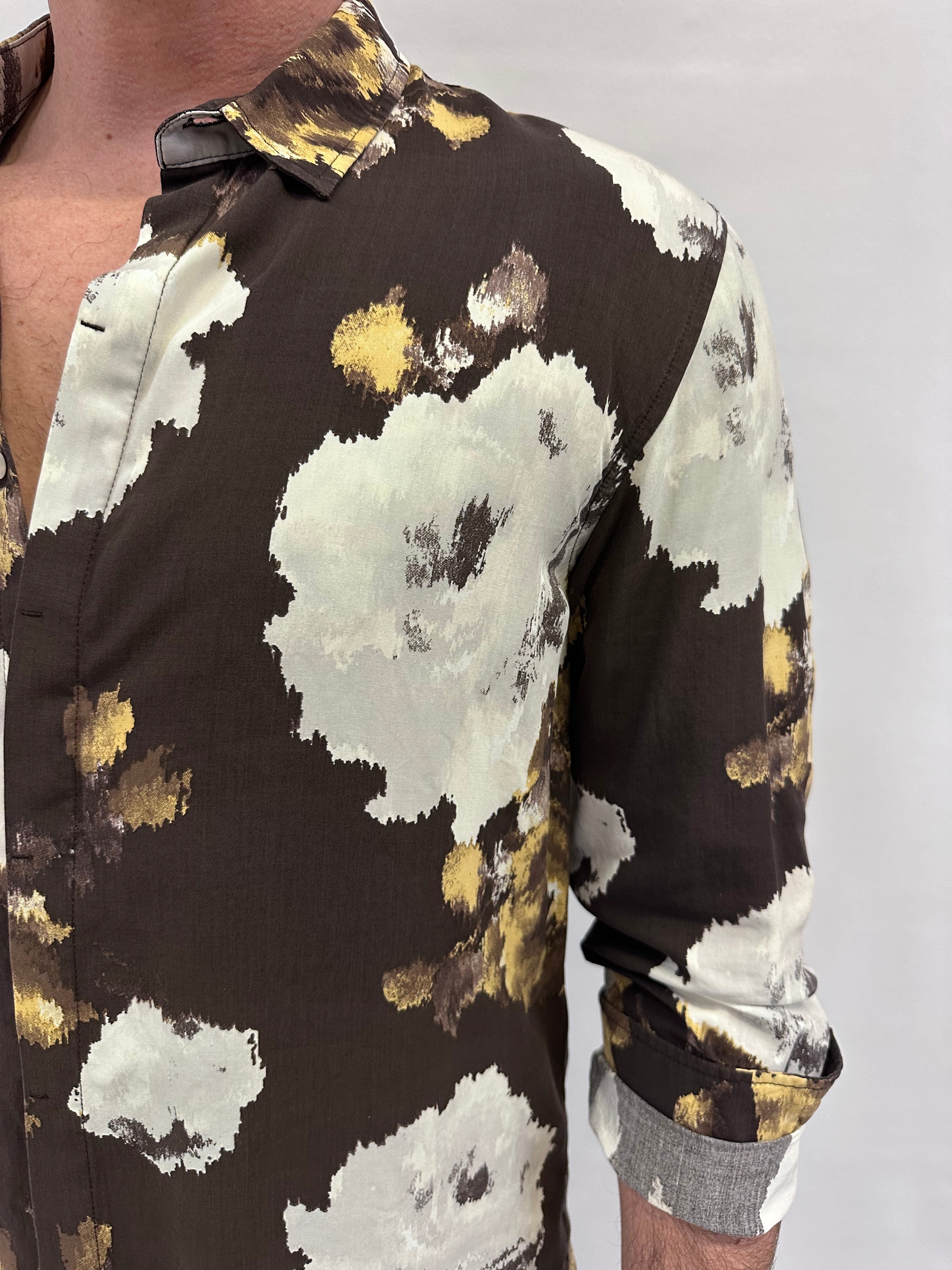 Camicia BERNA in viscosa trama a fiori - Cod: 24309030