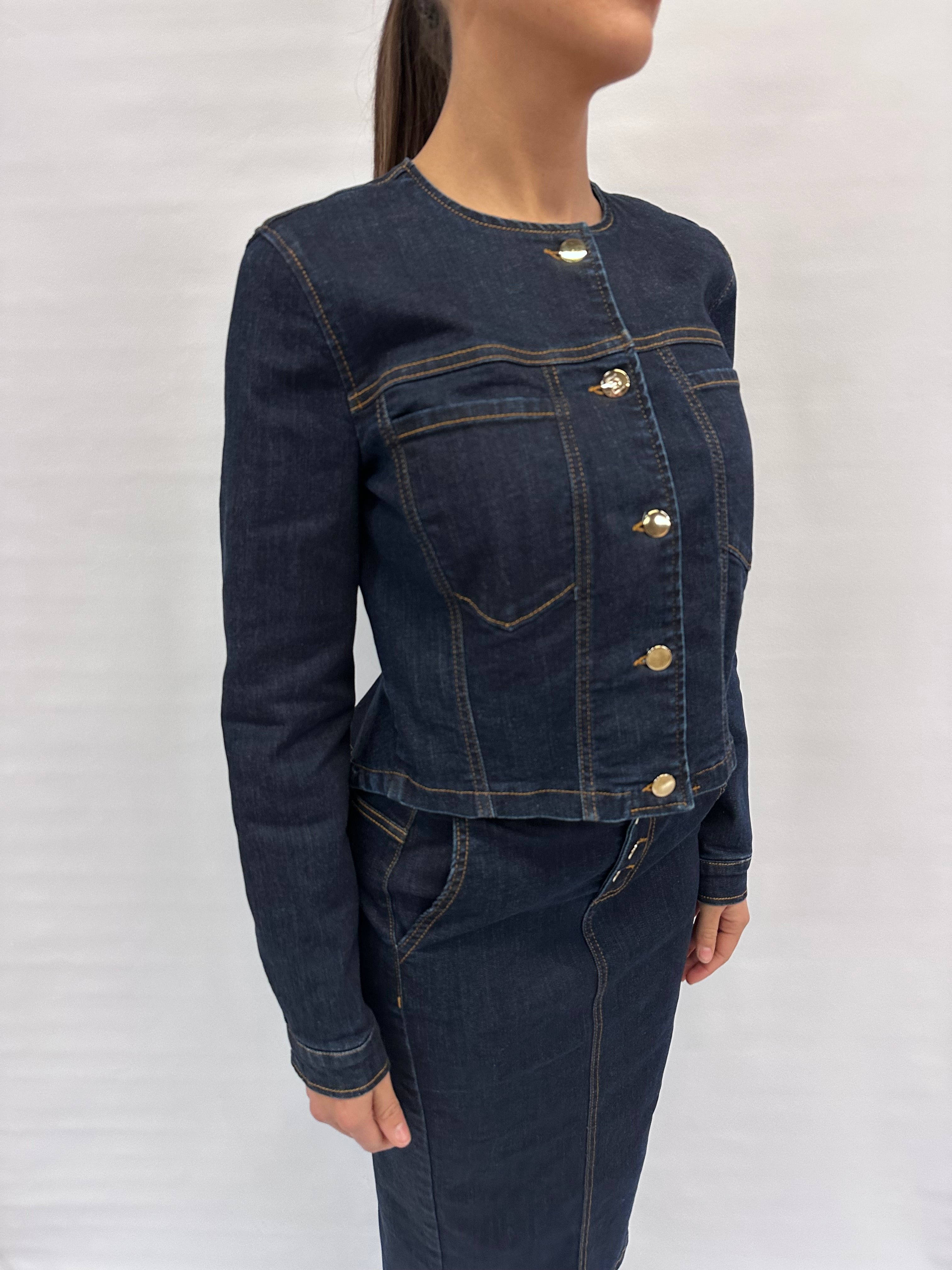 Giubbino RINASCIMENTO in Jeans disponibile anche con gonna in coordinato - COD: CFC124962003