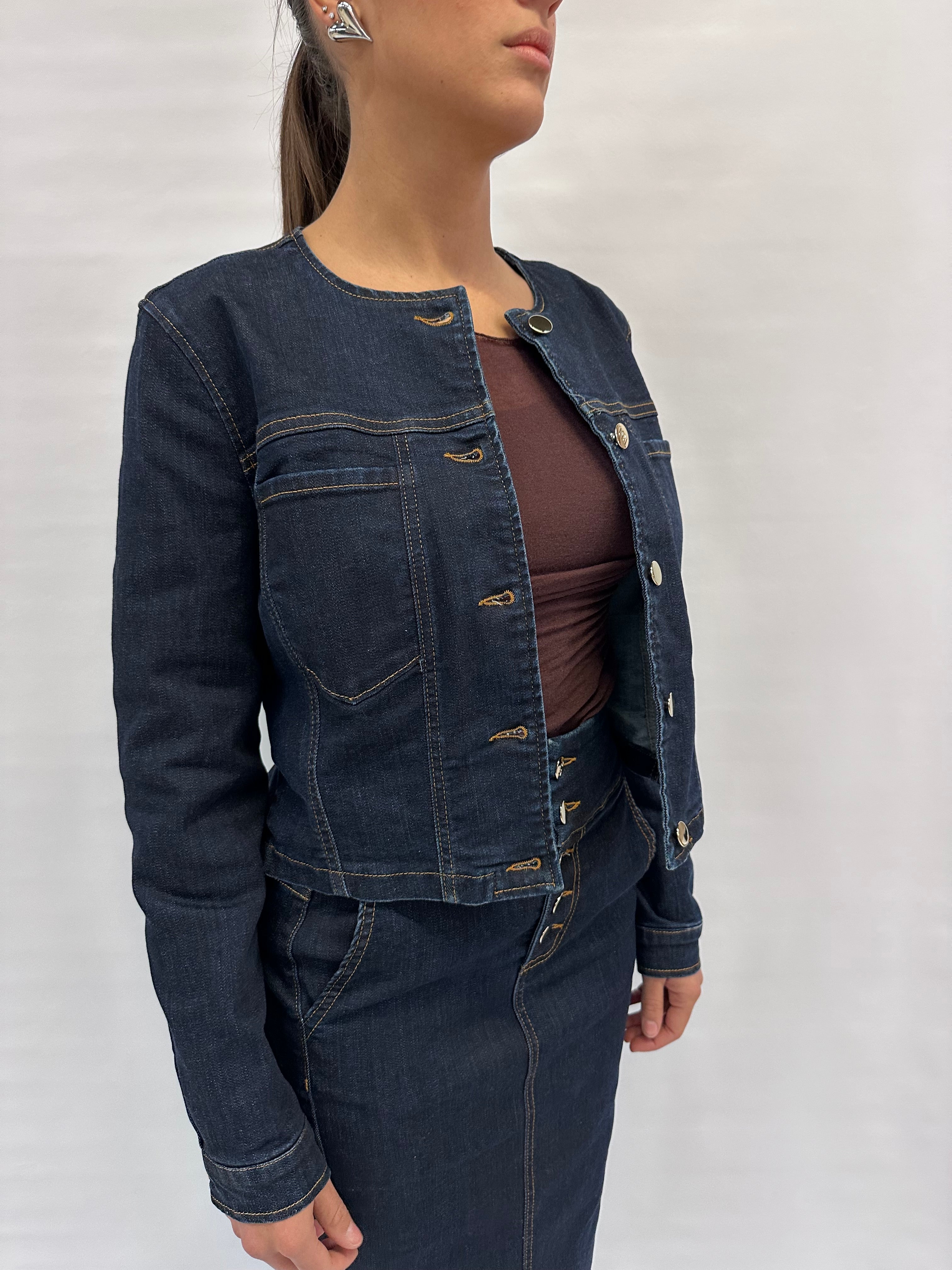 Giubbino RINASCIMENTO in Jeans disponibile anche con gonna in coordinato - COD: CFC124962003