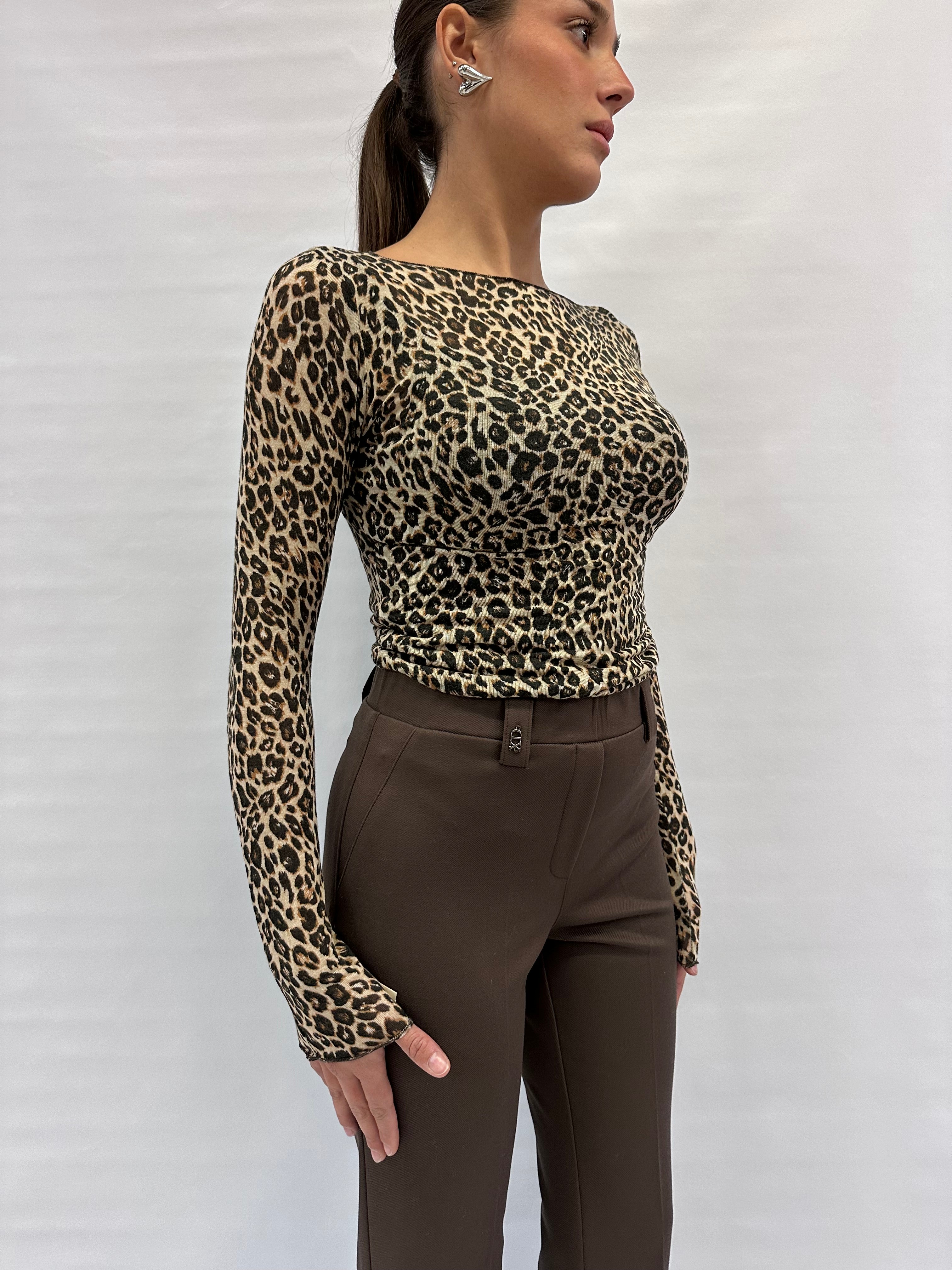 Maglia TENSIONE IN maculata in viscosa con Cashmere , COD: 100SMAI25