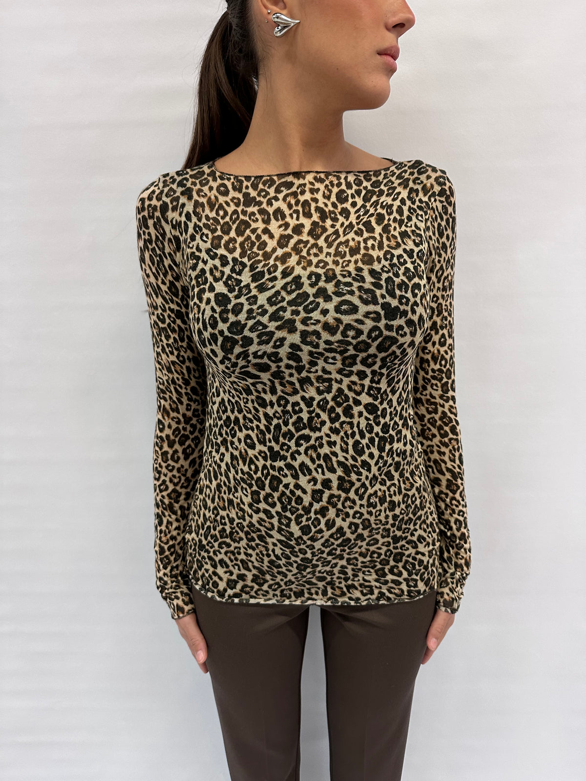 Maglia TENSIONE IN maculata in viscosa con Cashmere , COD: 100SMAI26
