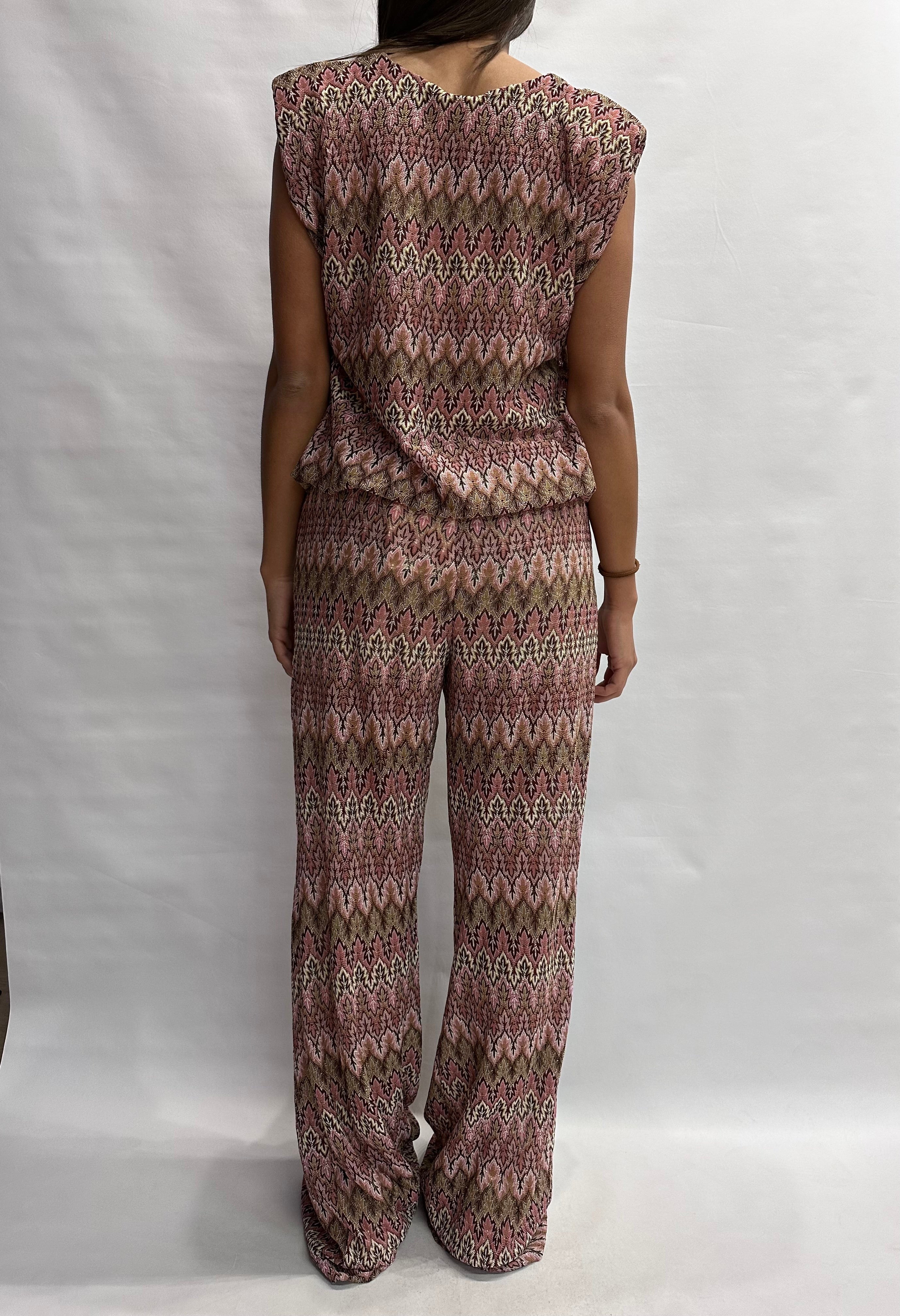Coordinato TENSIONE IN in trama missoni nei colori del Rosa, COD: VS1476 e VS1475