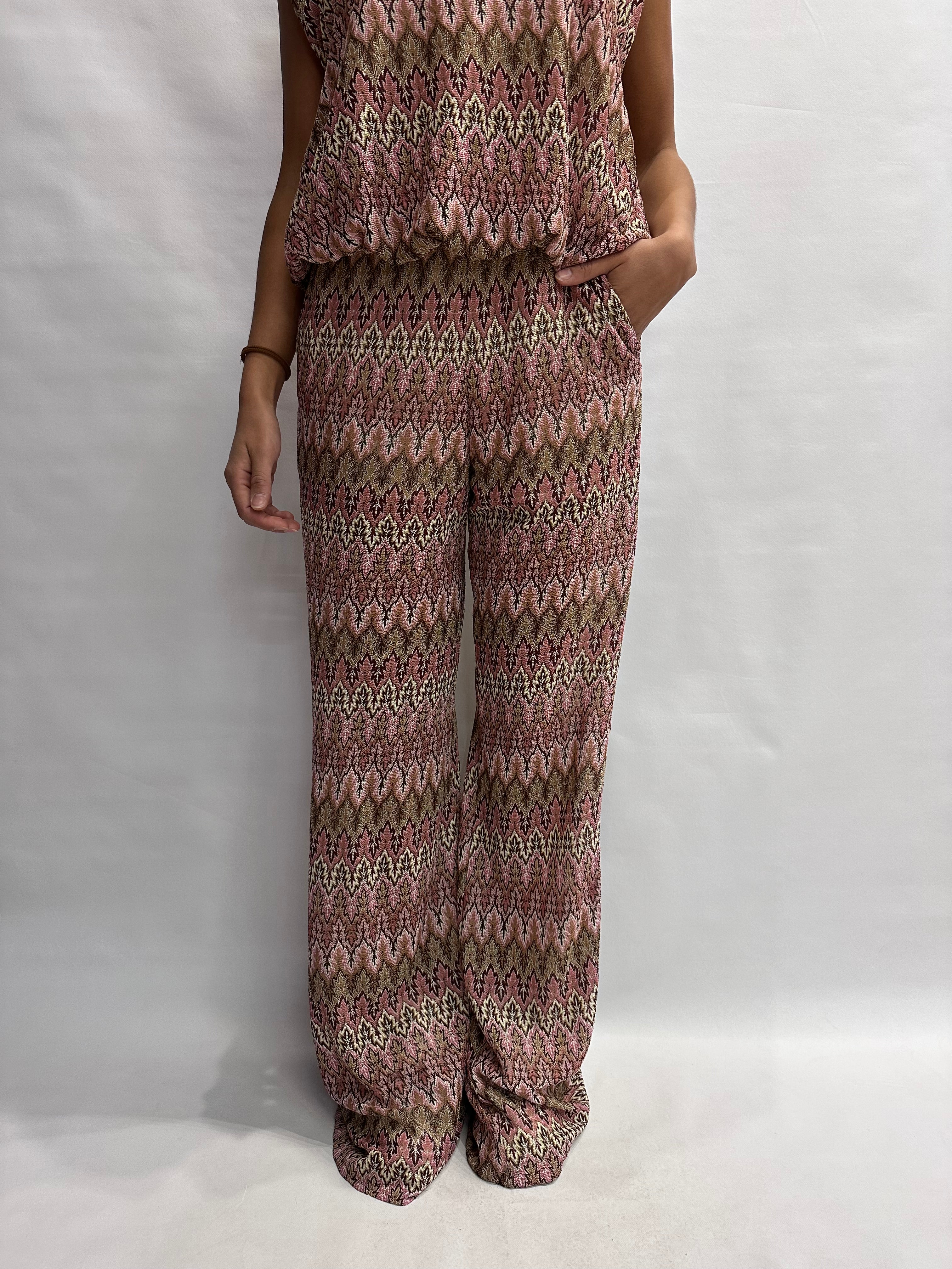 Coordinato TENSIONE IN in trama missoni nei colori del Rosa, COD: VS1476 e VS1475