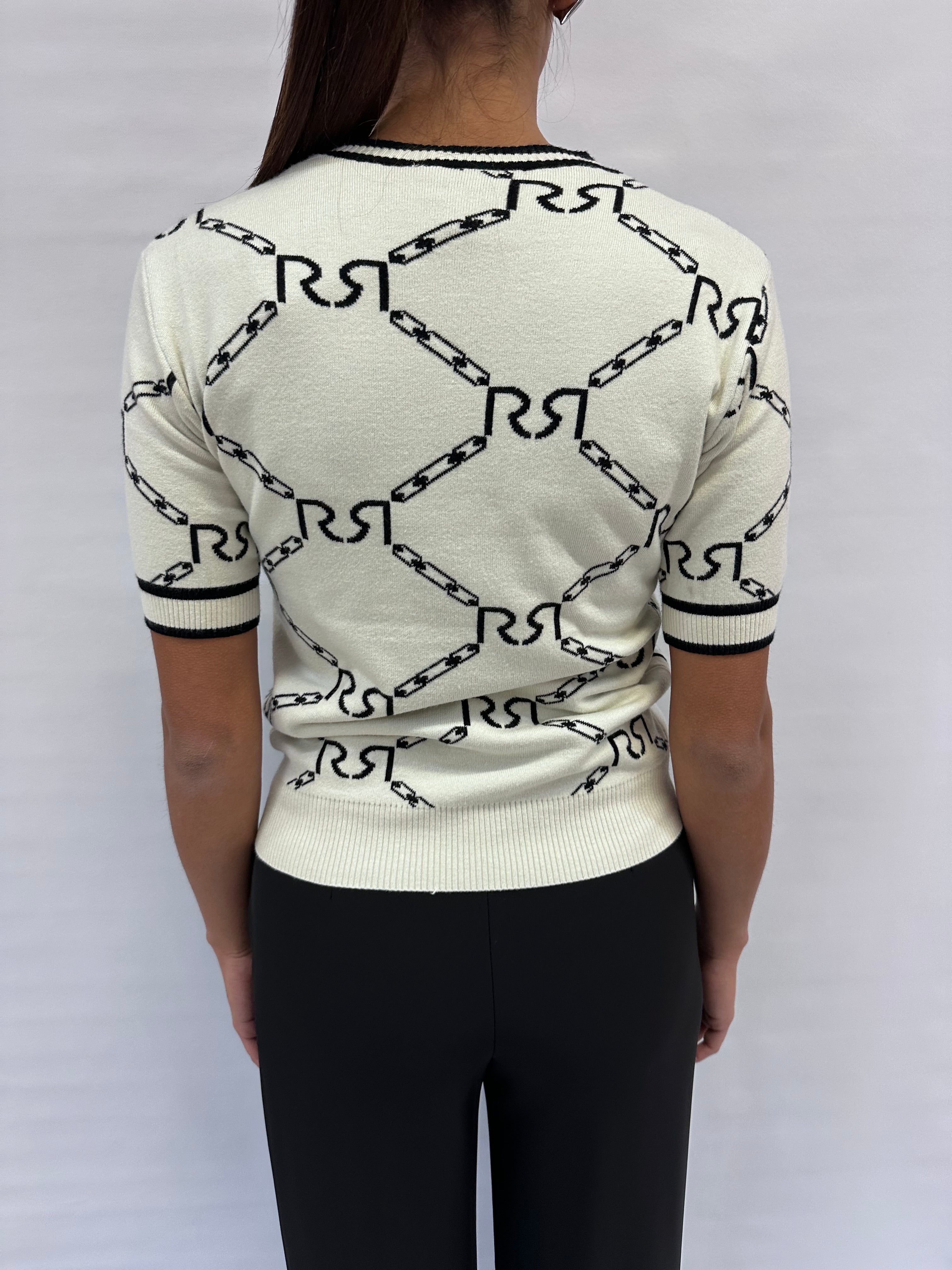 Maglia RINASCIMENTO a maniche corte con trama a catene , COD: CFM0012027003