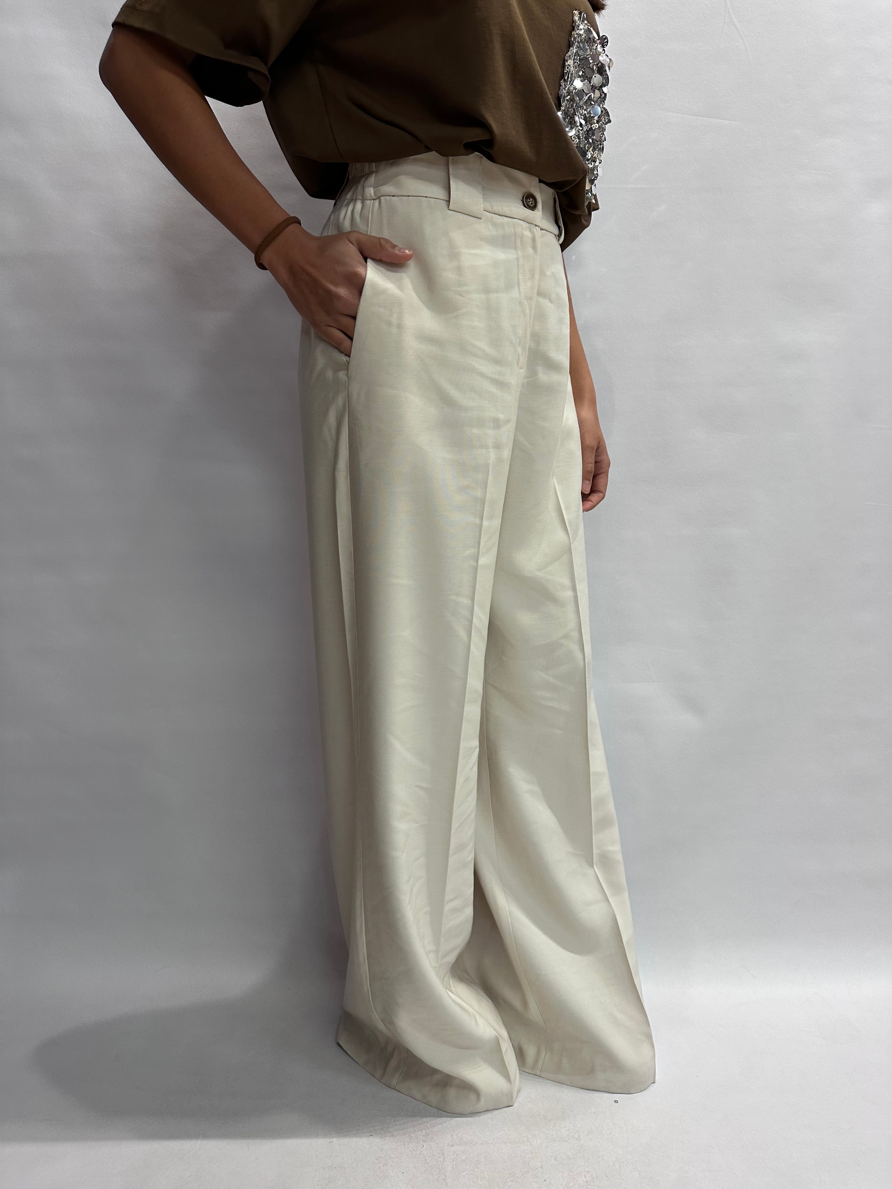 Pantalone TENSIONE IN a palazzo disponibile anche con gilet in coordinato, COD: 26P4809