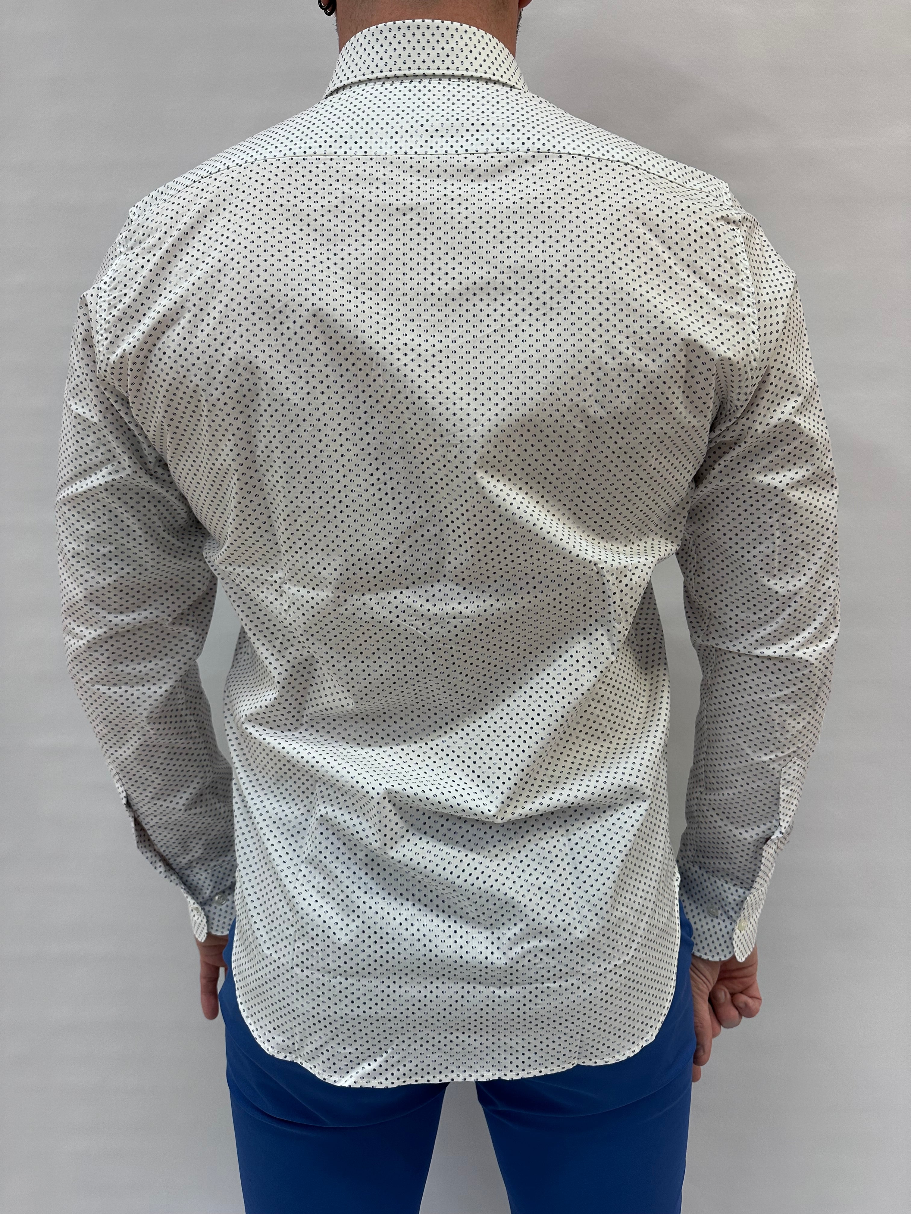 Camicia SL56 trama geometrica a pois interrotti - Cod: NICOLA01