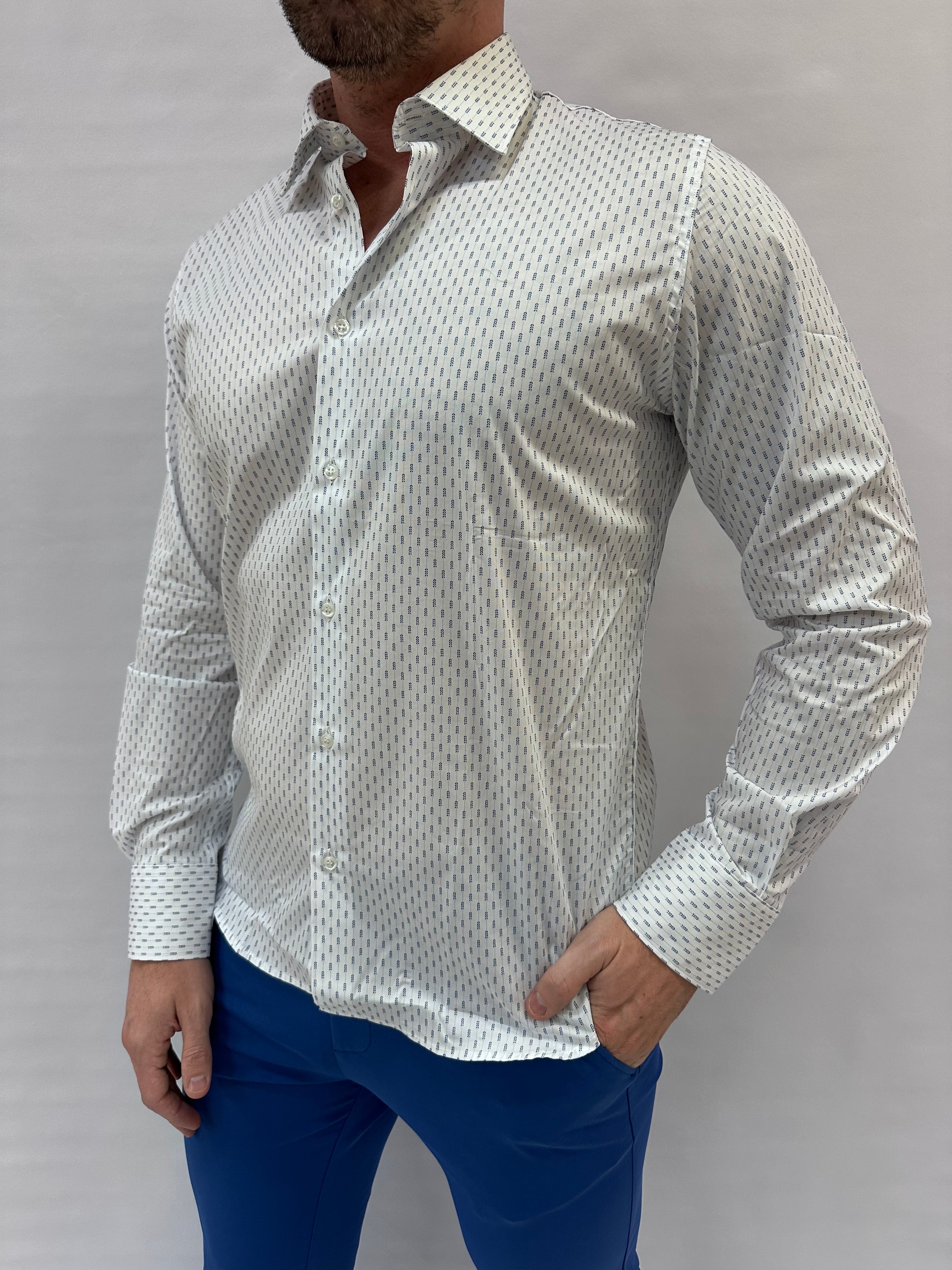 Camicia SL56 trama a freccia geometrica a frecce continuate - Cod: MAN4