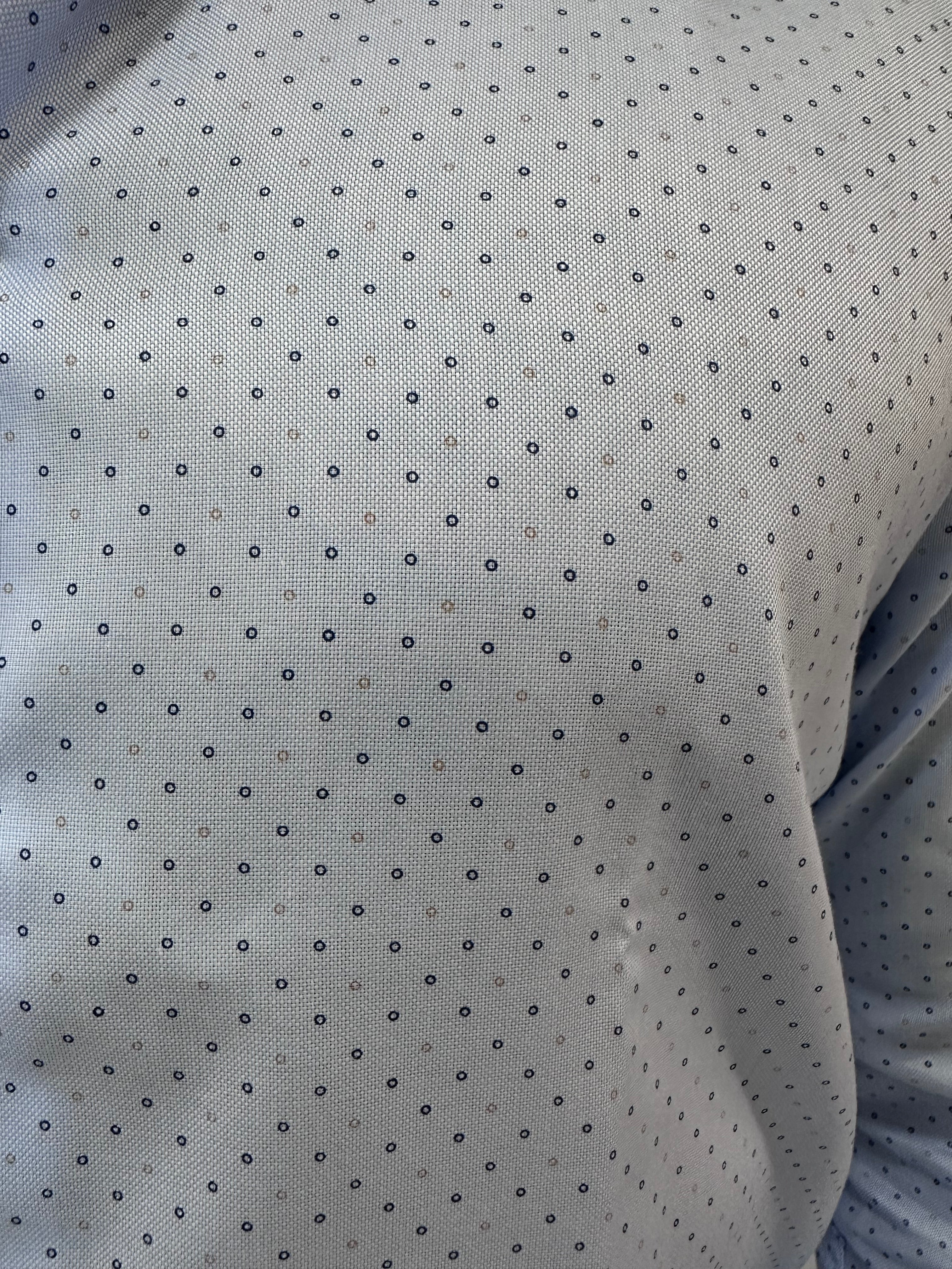 Camicia SL56 trama a poi blu e beige su base Azzurra - Cod: MADRID3710
