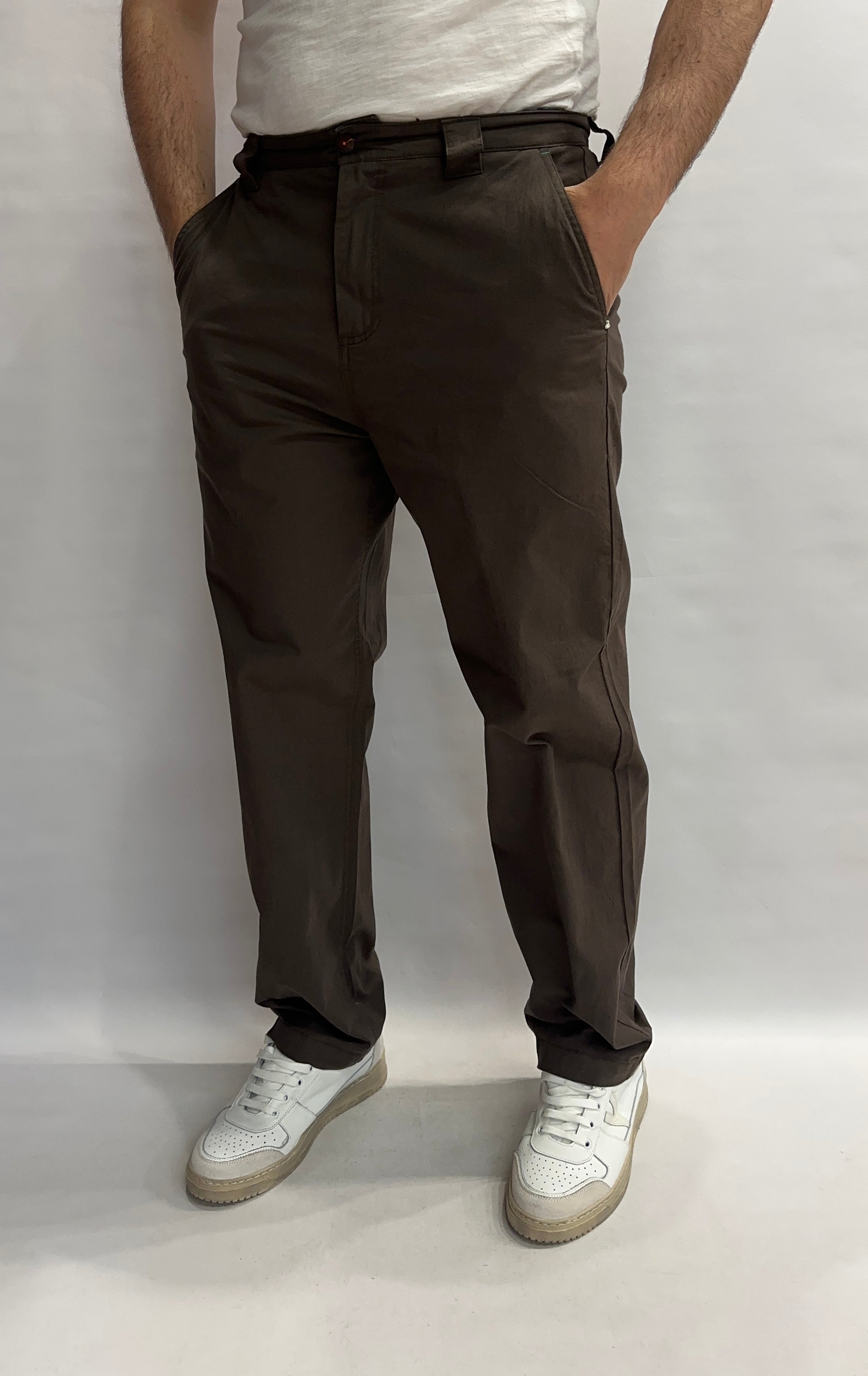 Pantalone BERNA morbido di gamba, modello chino in Cotone/Lino - COD: 261283156