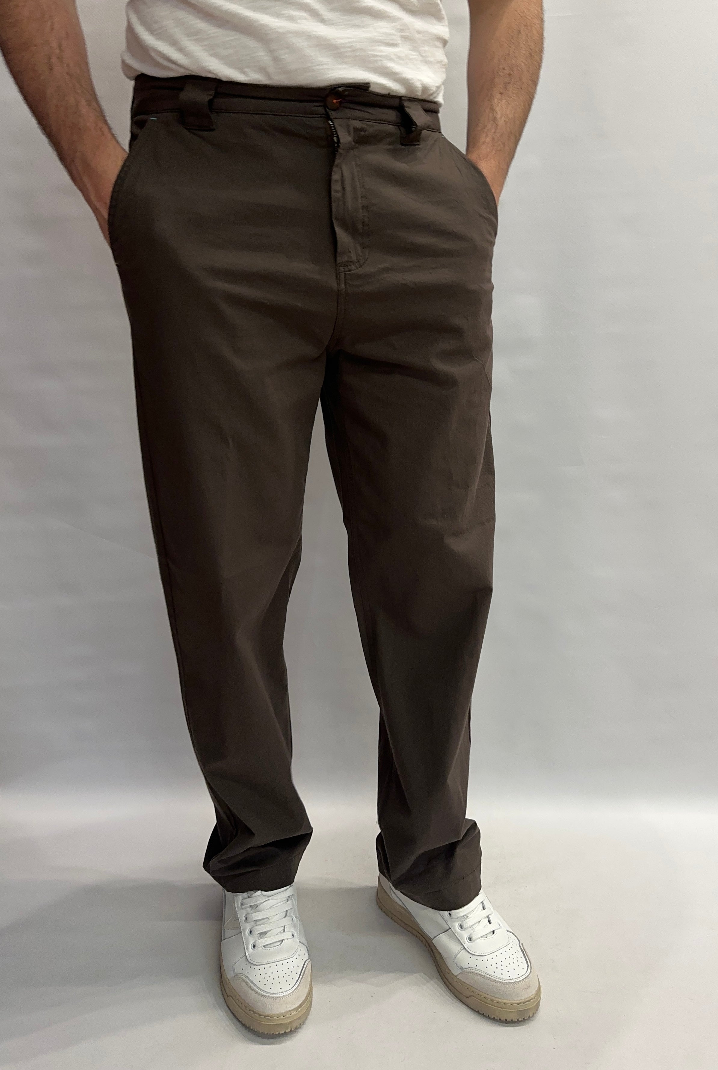 Pantalone BERNA morbido di gamba, modello chino in Cotone/Lino - COD: 261283156