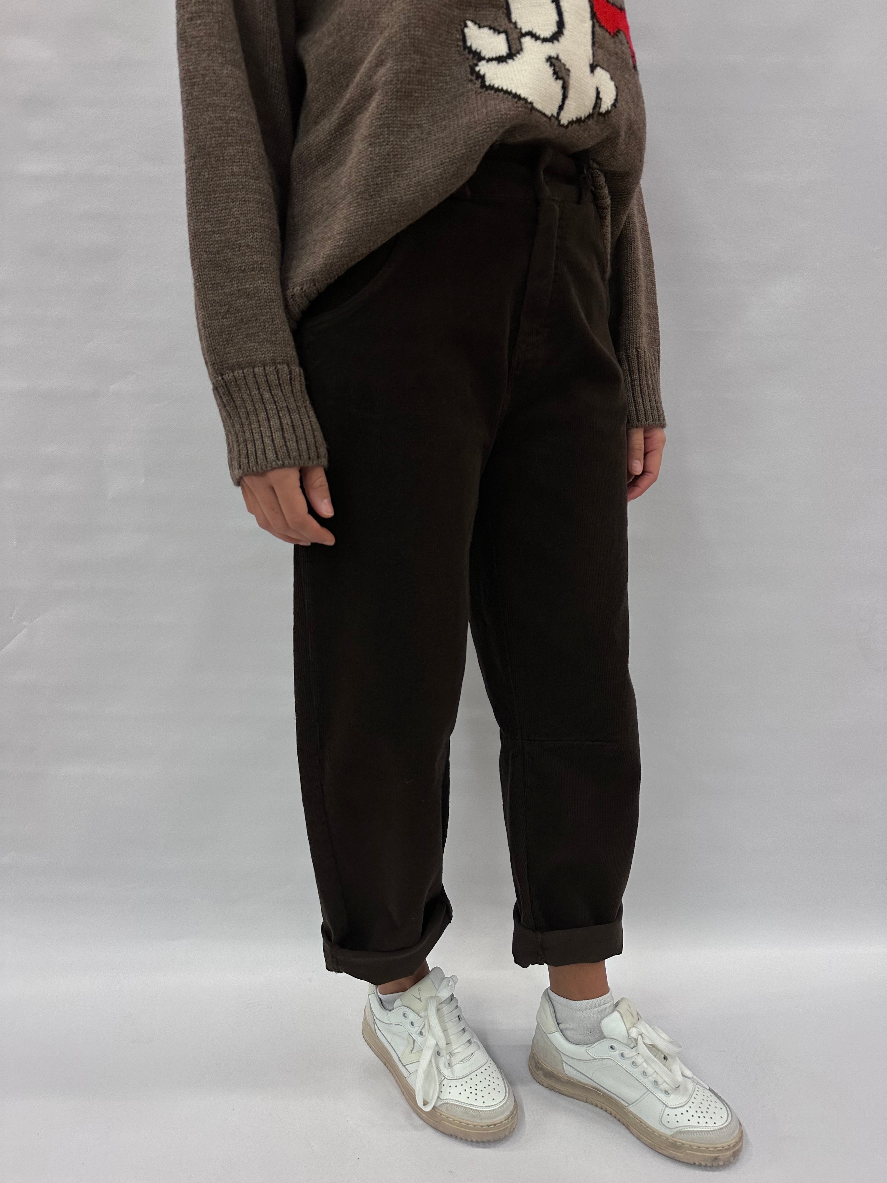 Pantalone TENSIONE IN ovetto in velluto a fondo largo - COD: PA5140AI25