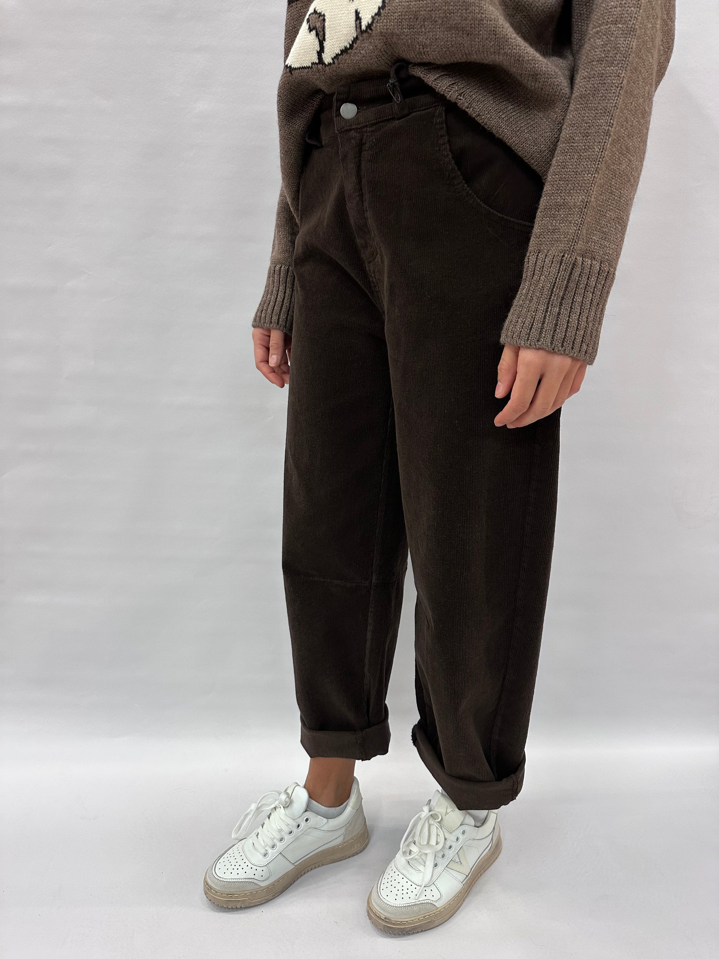 Pantalone TENSIONE IN ovetto in velluto a fondo largo - COD: PA5140AI25