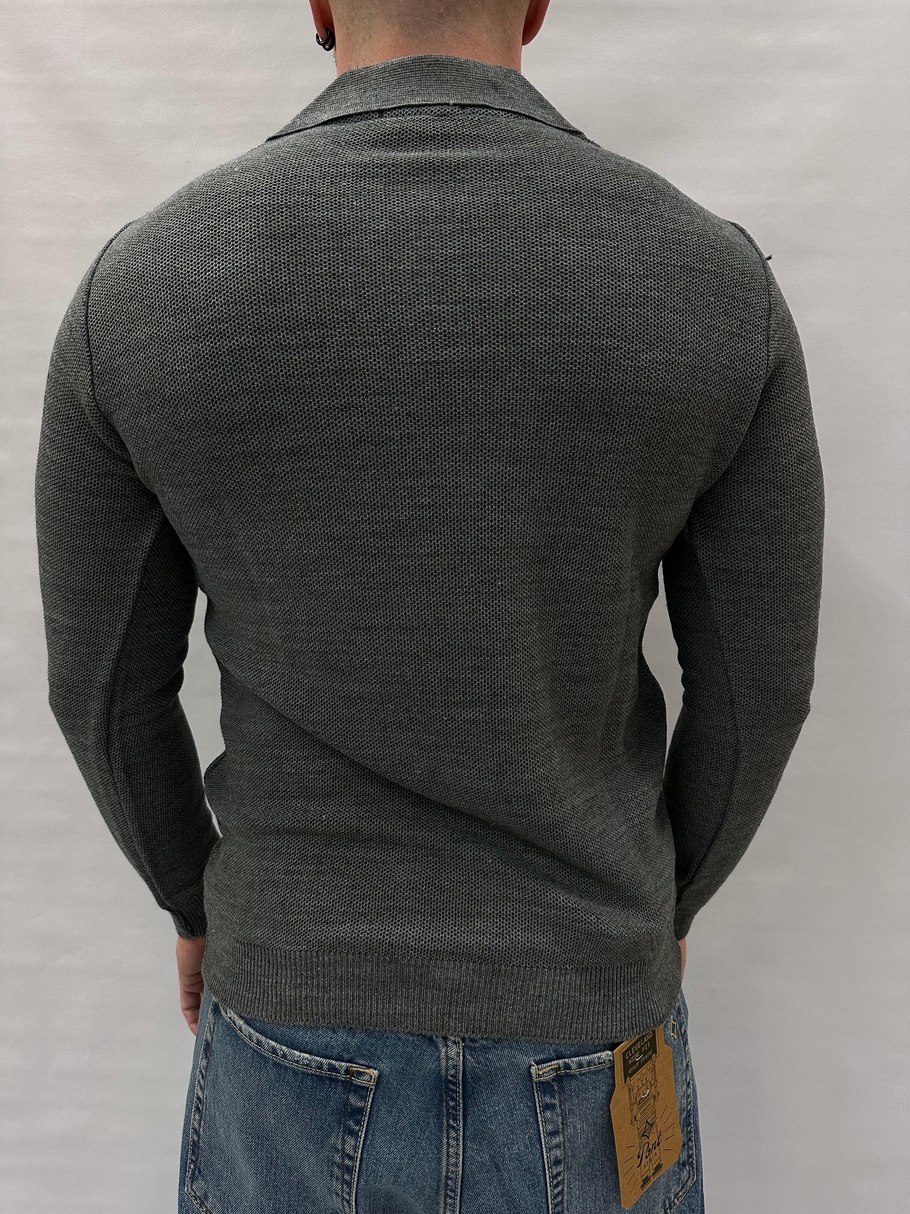 Maglione a polo BLUEJOINT aderente con bottoncini, Cod: 6493