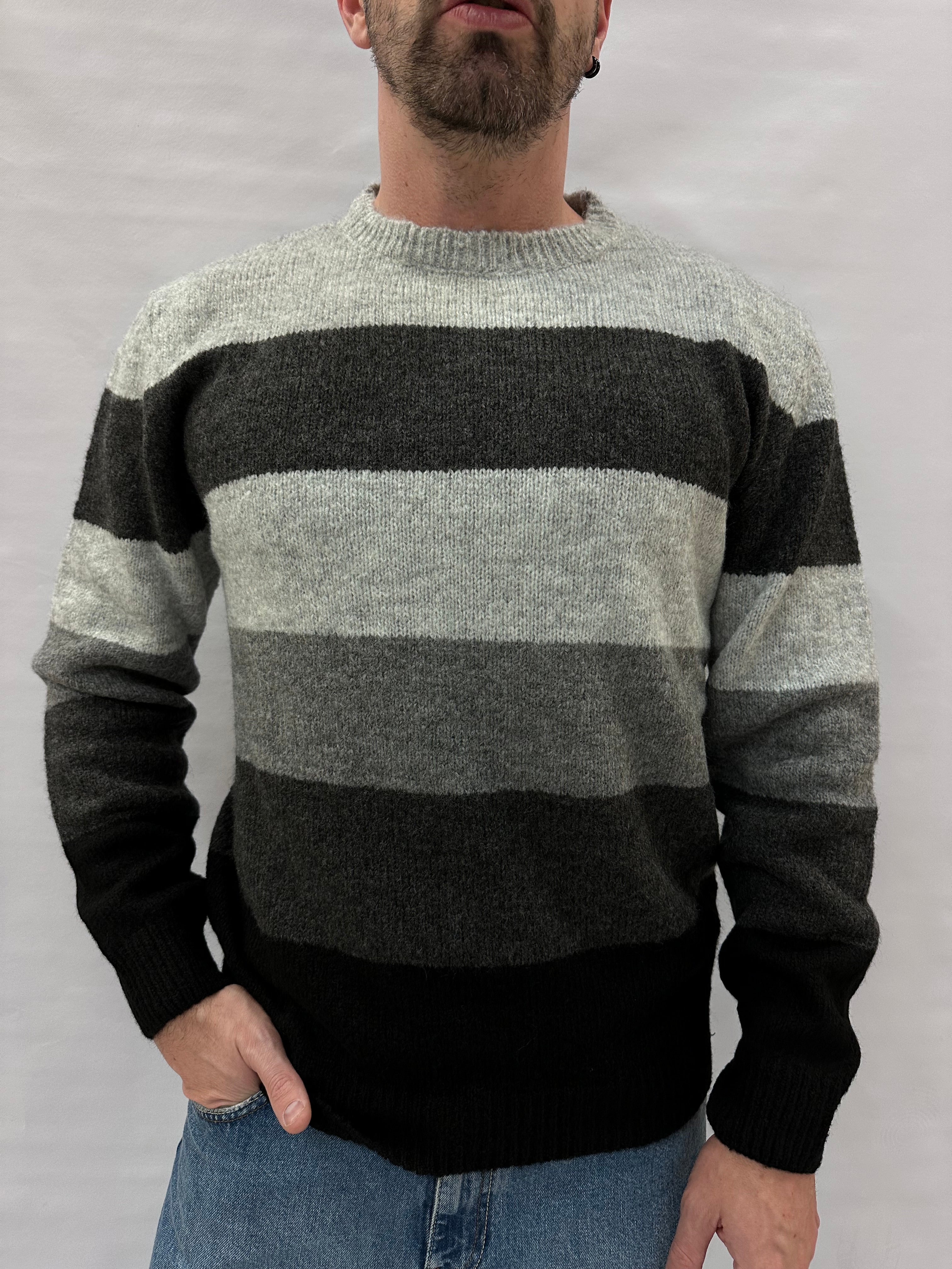 Maglione XAGON MAN girocollo, a righ , Cod: KW1017