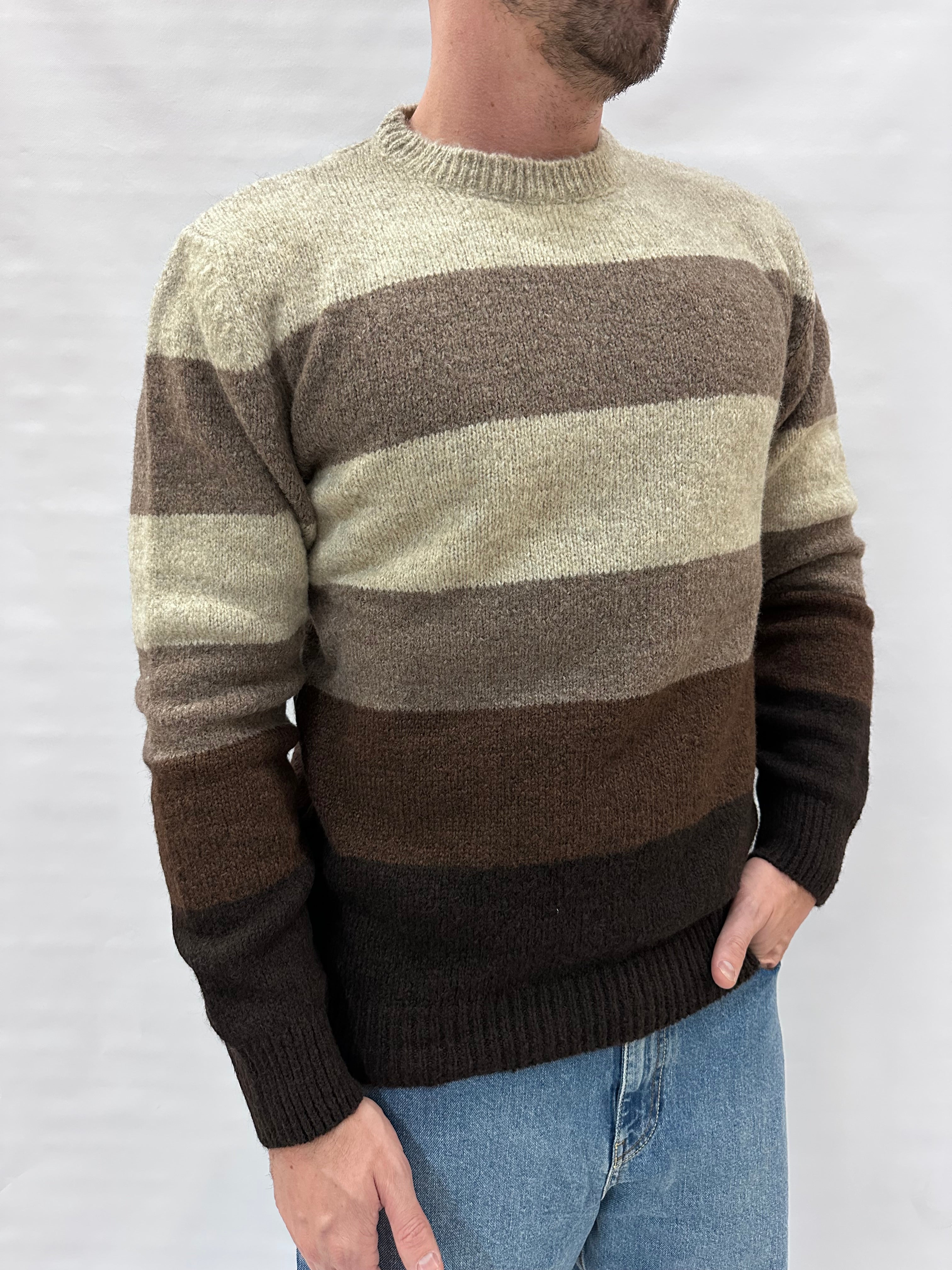 Maglione XAGON MAN girocollo, a righe , Cod: KW1017