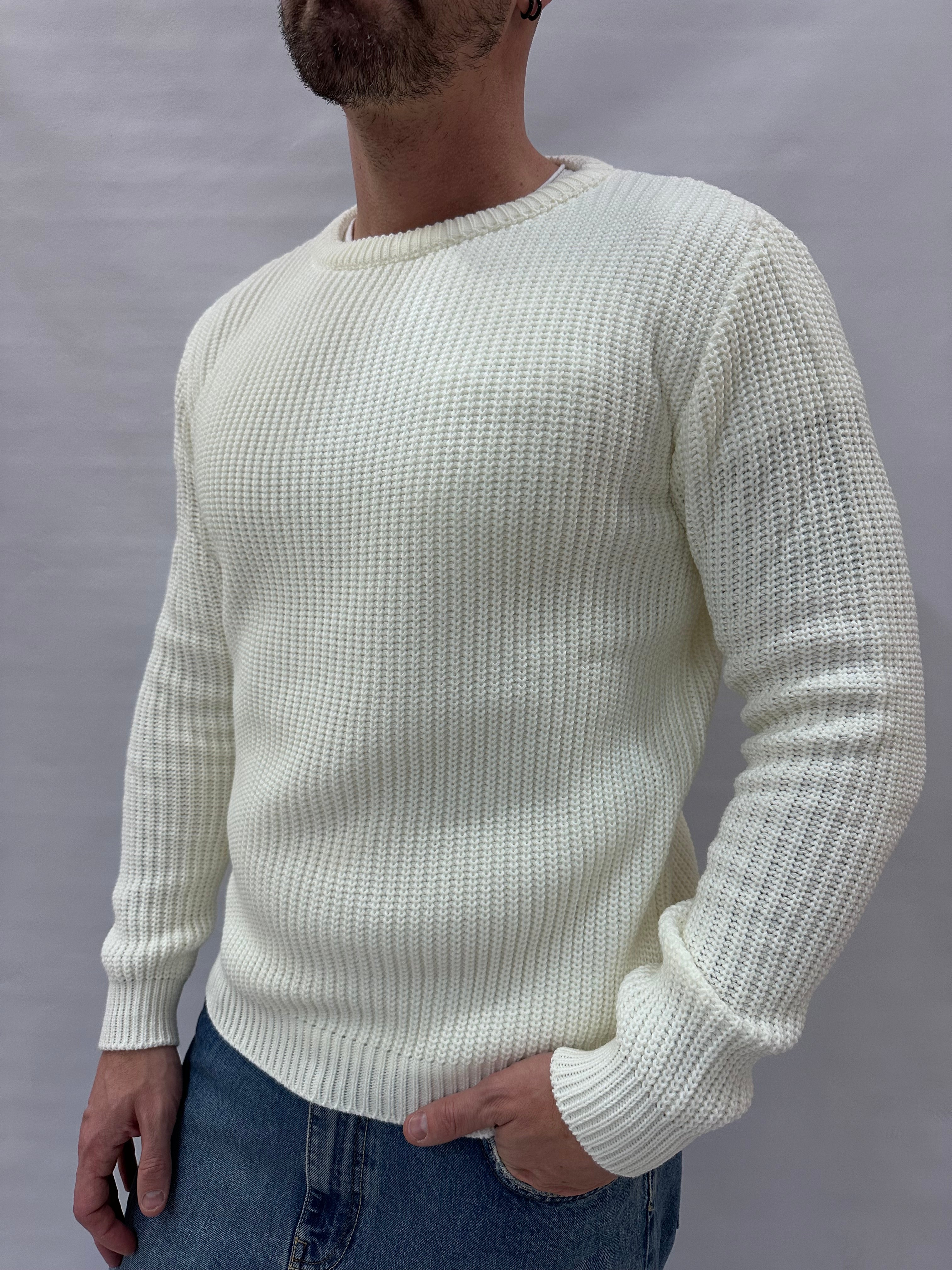 Maglione IMPERIAL girocollo, lavorato a ricami , Cod: M81416340