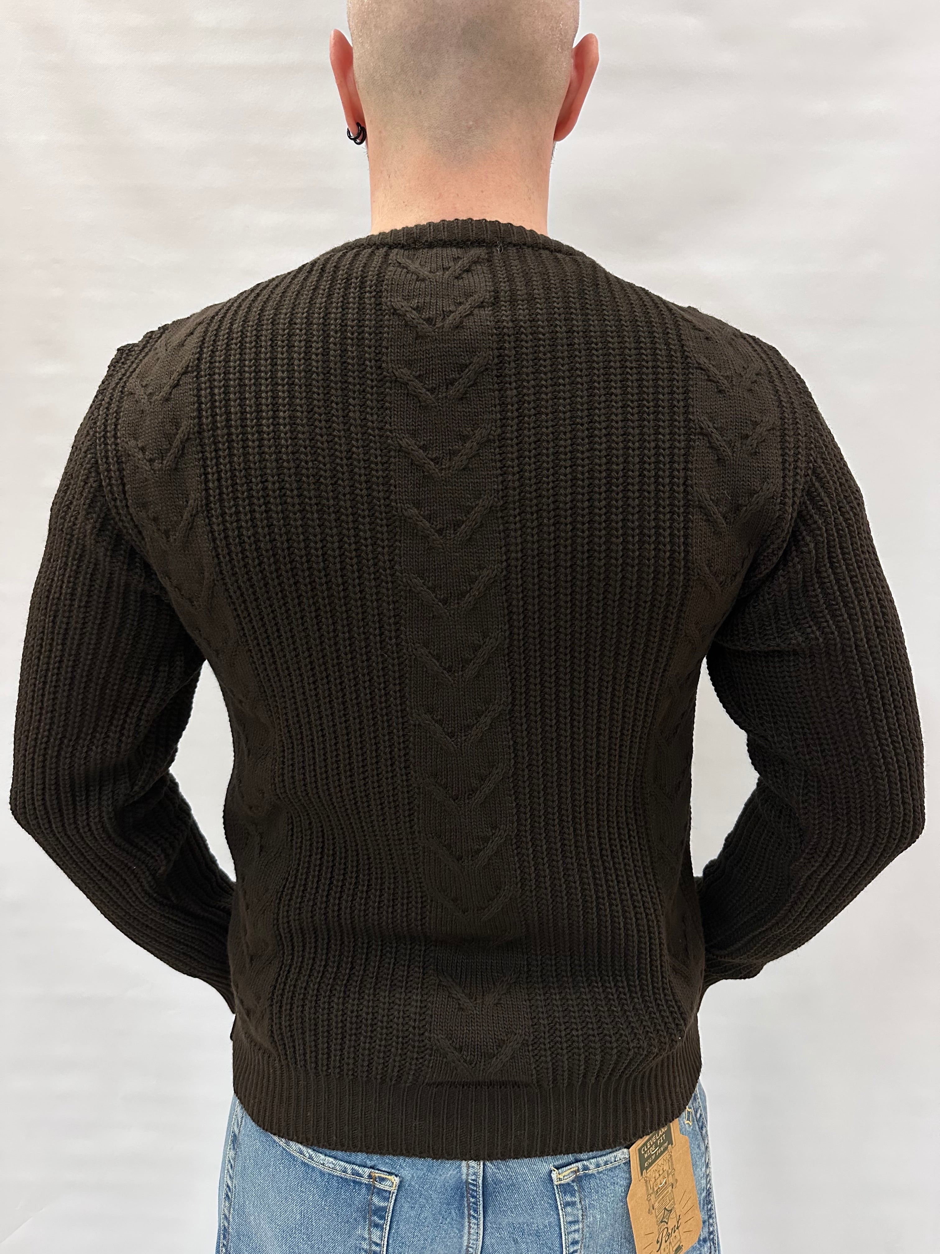 Maglione IMPERIAL girocollo, lavorato a ricami e trecce , Cod: M81416381