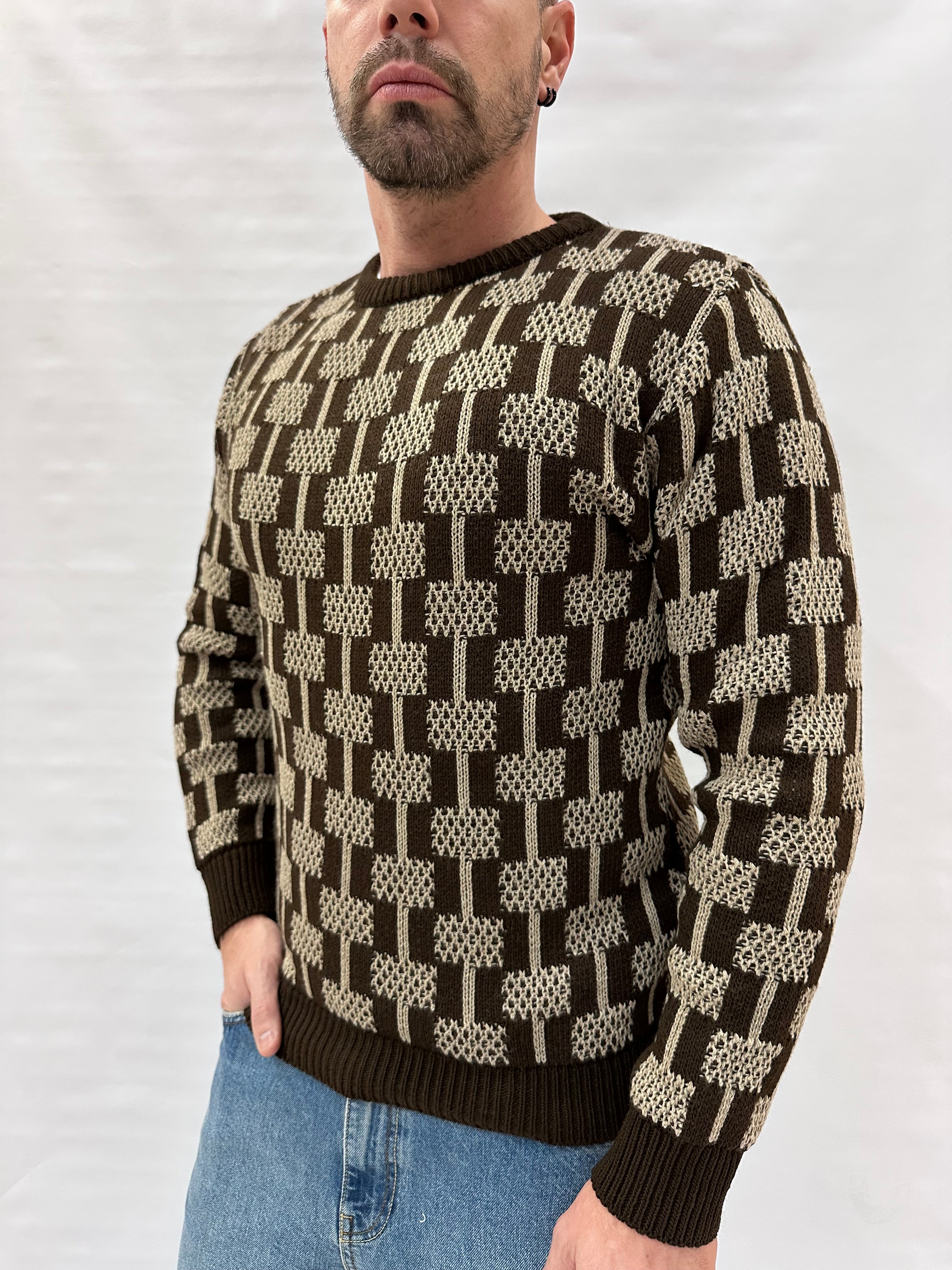 Maglione IMPERIAL girocollo, lavorato con trama geometrica , Cod: M81416346