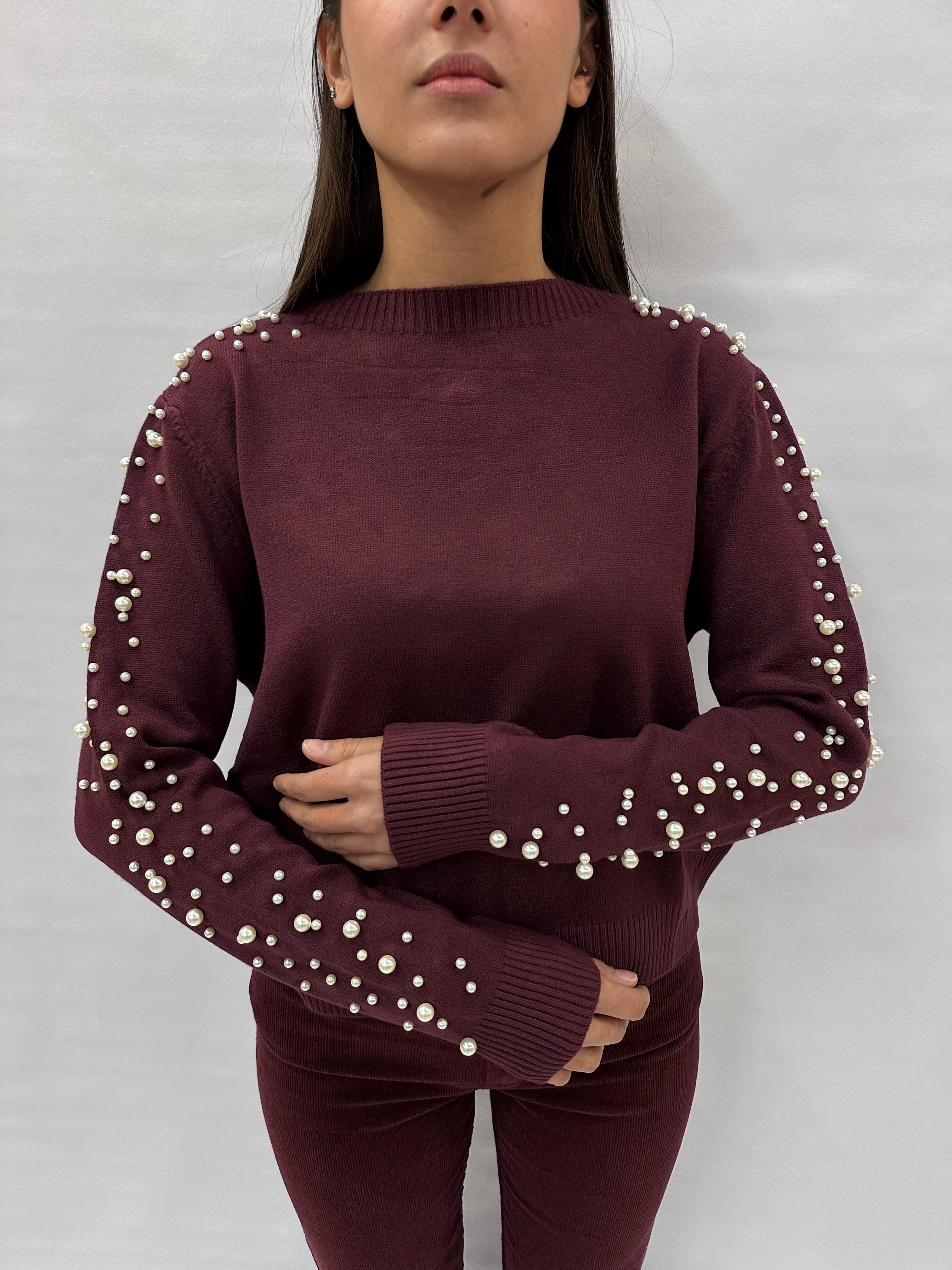 Maglione BLUEJOINT con perle sulle maniche, COD: M92006