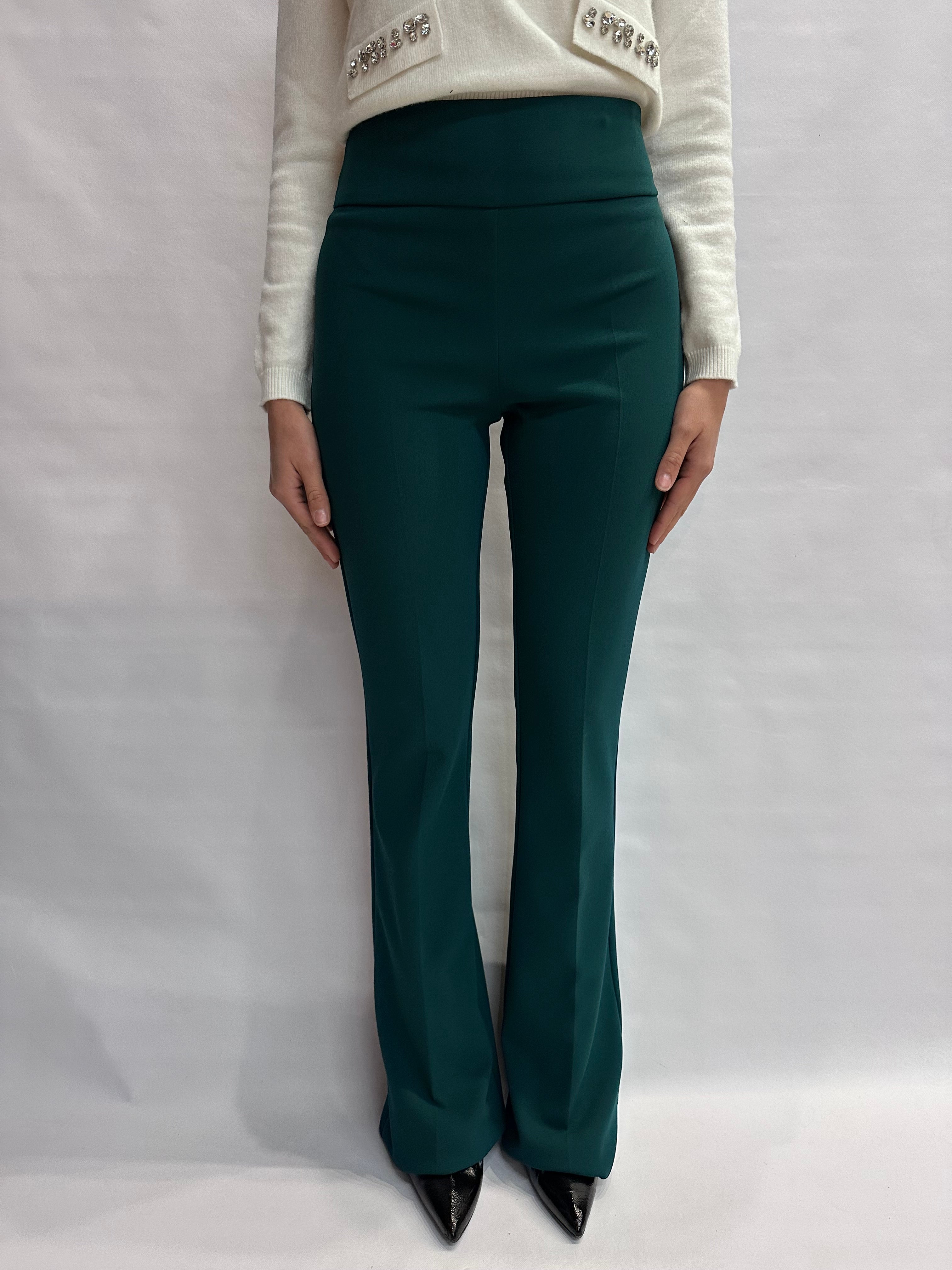 Pantalone RINASCIMENTO in crêpe a zampa disponibile anche con giacca in coordinato COD: CFC0125423003