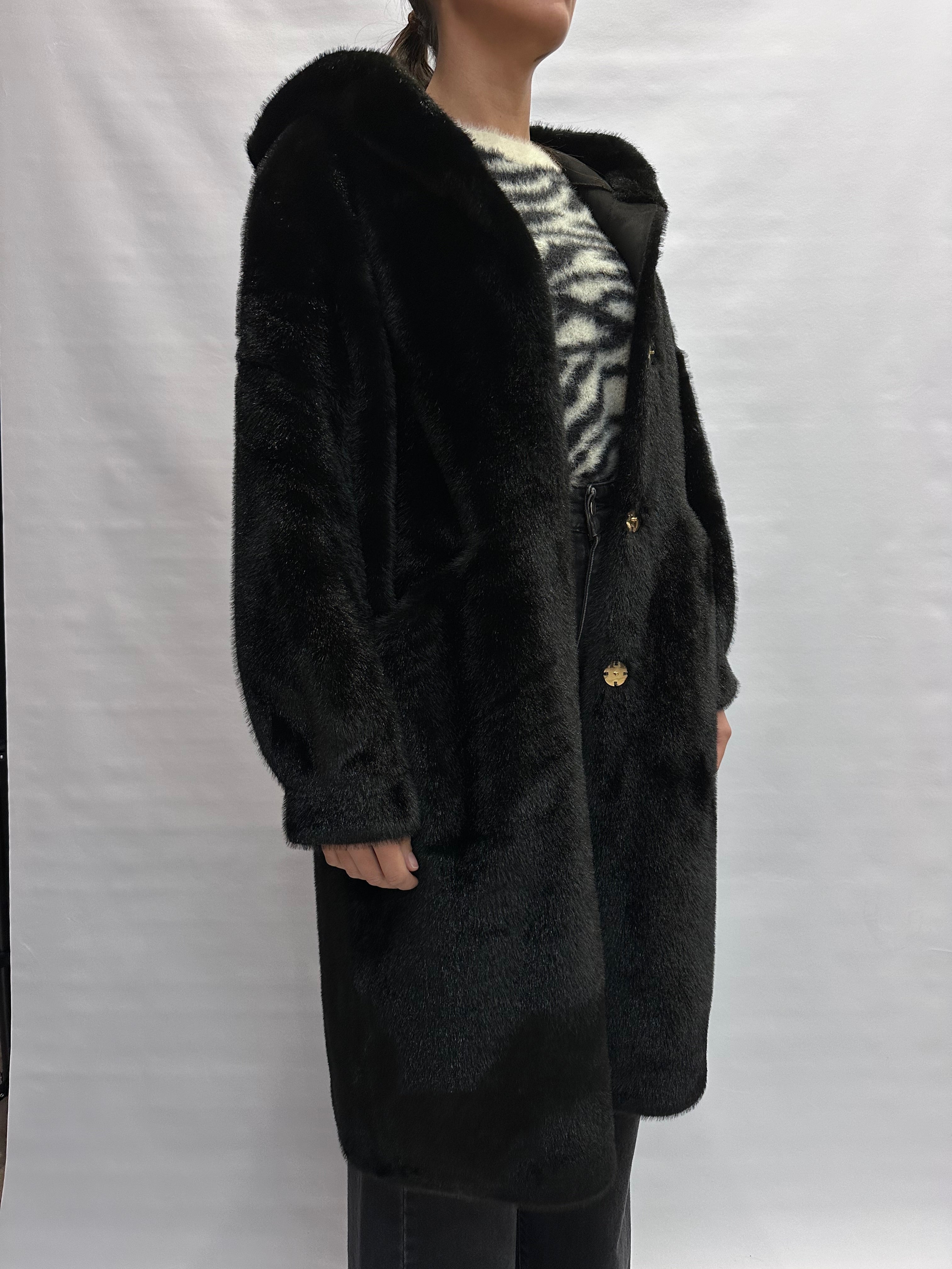 Cappotto RINASCIMENTO stile pelliccia ecologica lunga - COD: CFC0122225003